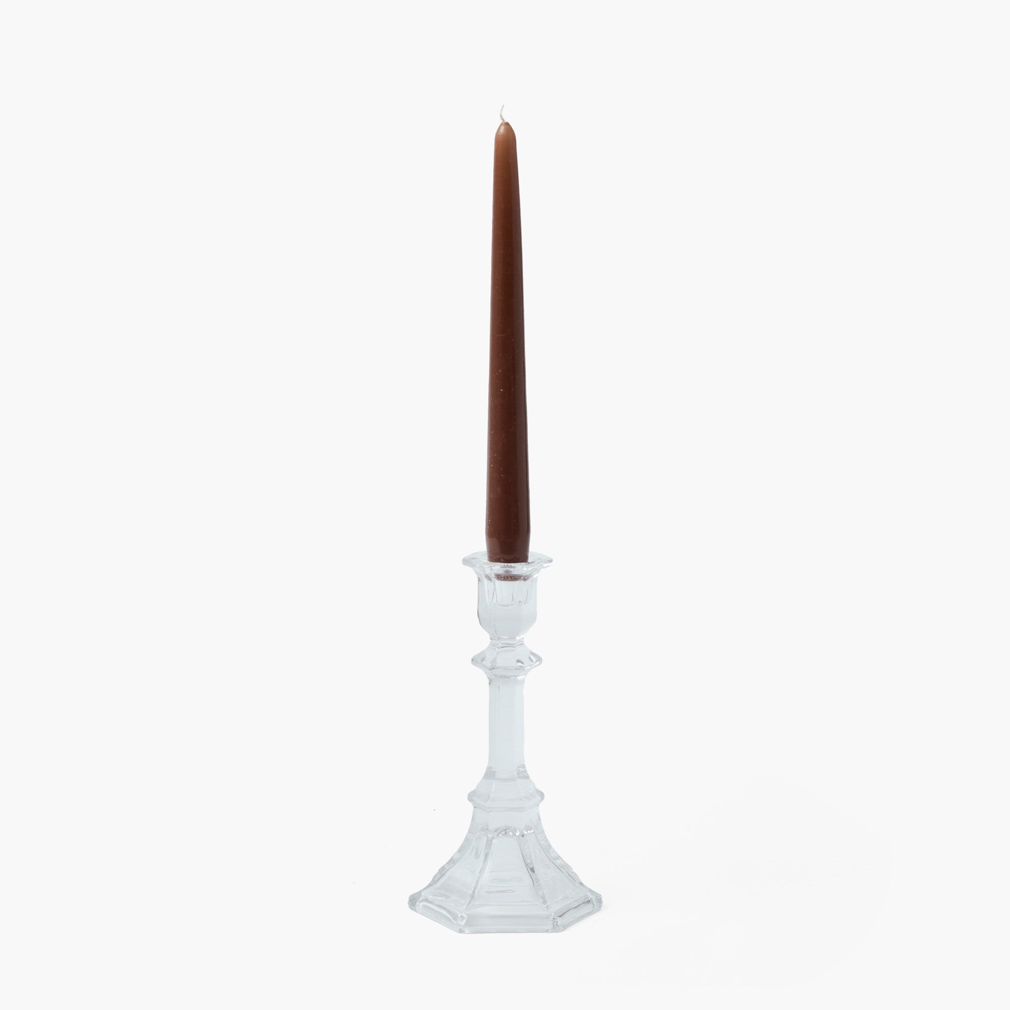 Small Glass Column Candle Holders (Pair)