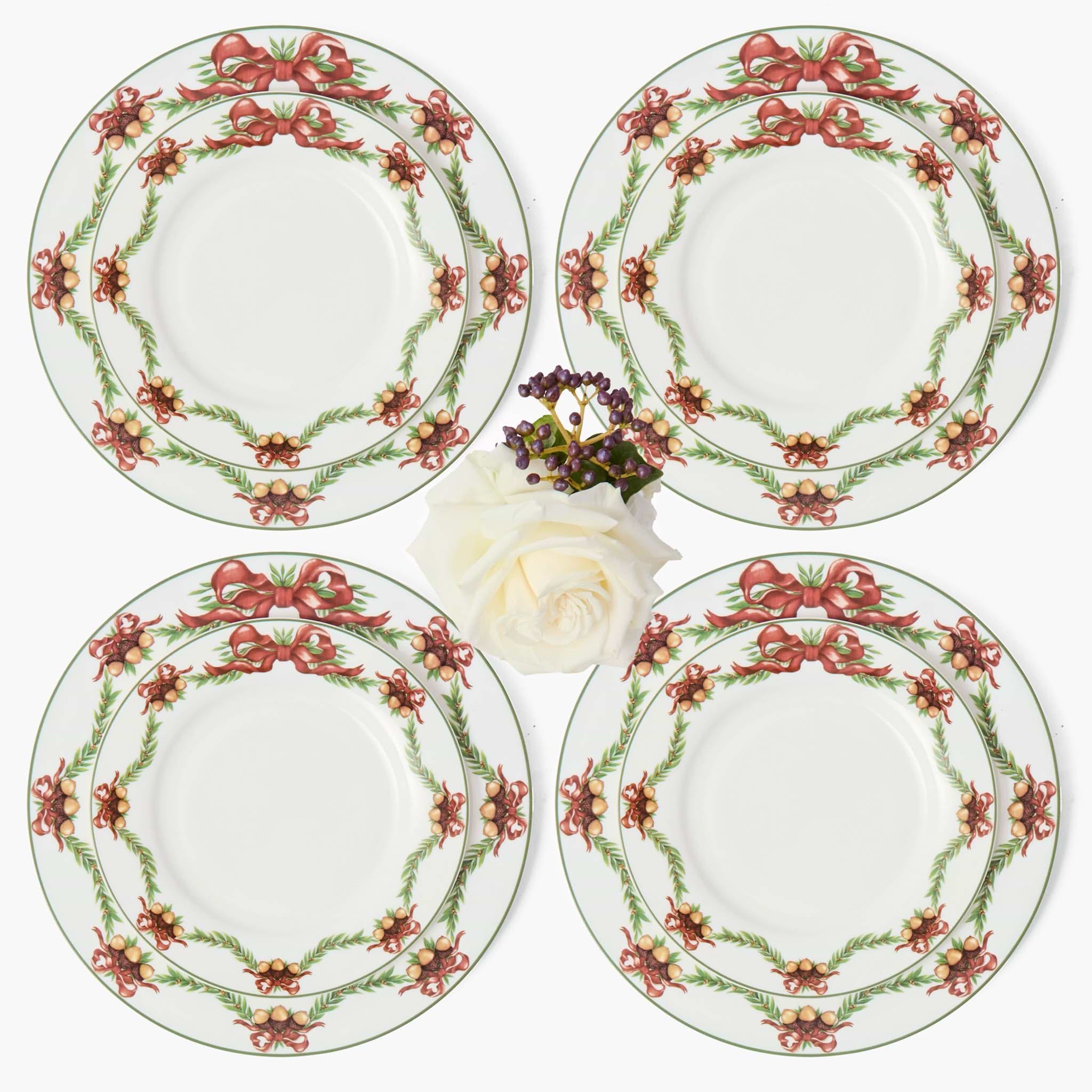 Acorn Garland Dinner & Starter Plates (Set of 8)