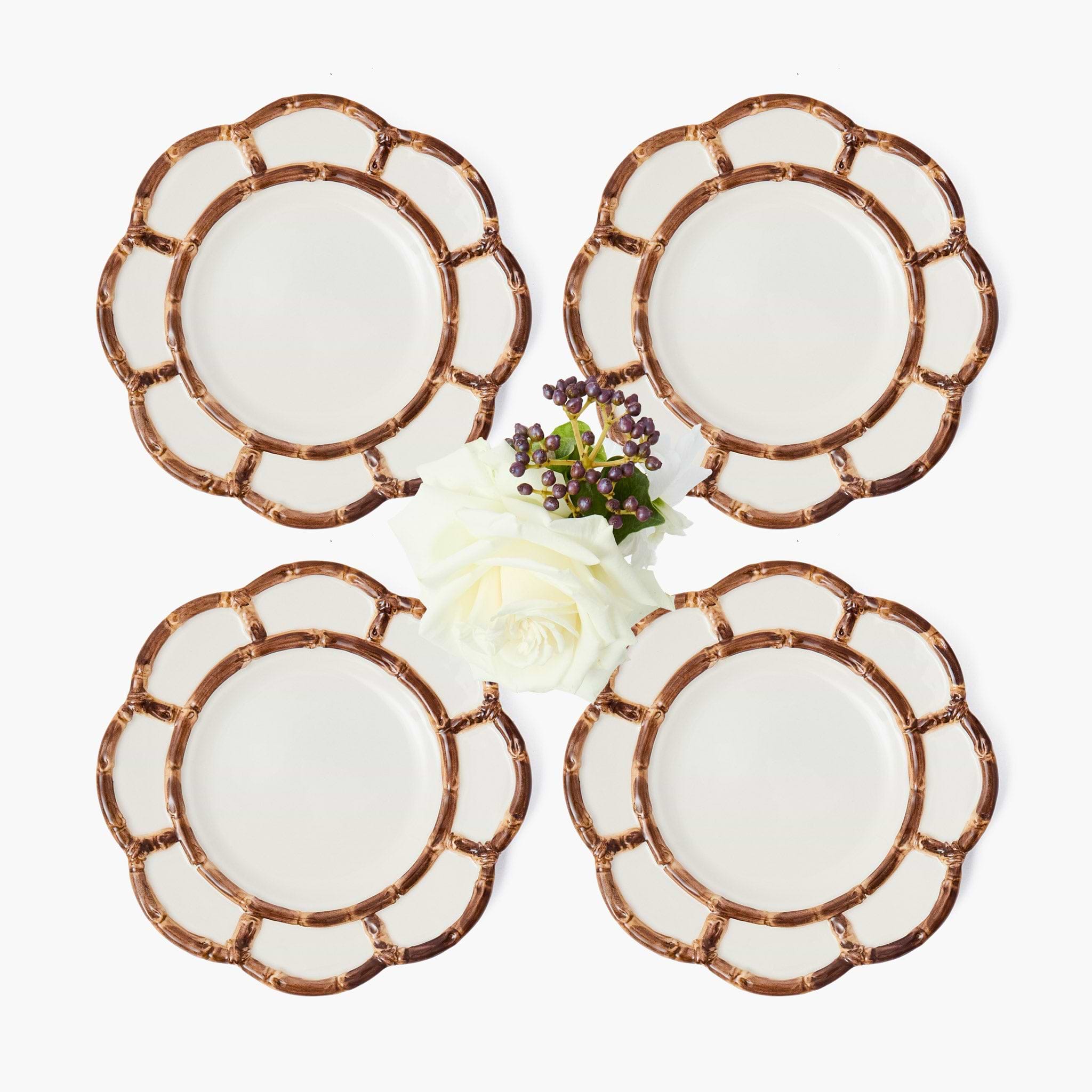 Petal Burnt Bamboo Starter Plate (Set of 4)