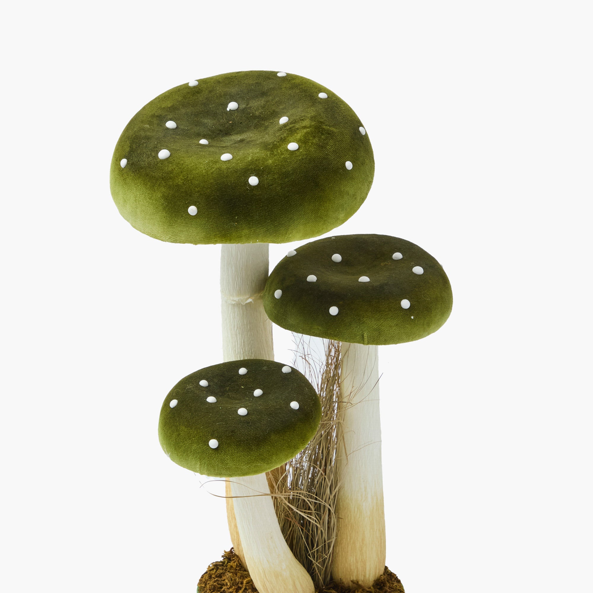 Large Green Spotted Mushroom (Pair)