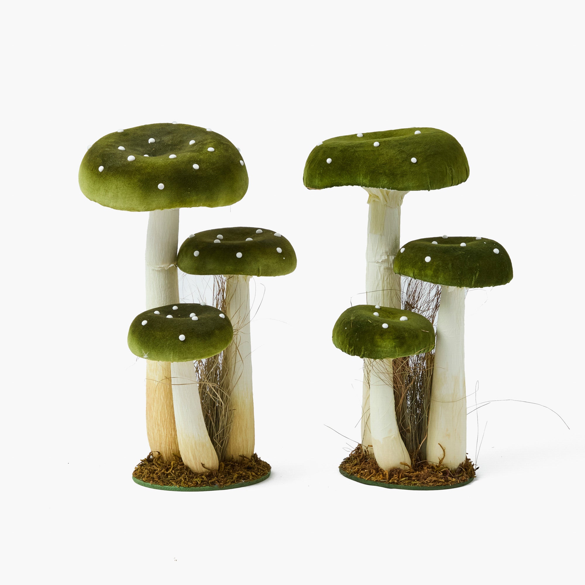 Large Green Spotted Mushroom (Pair)