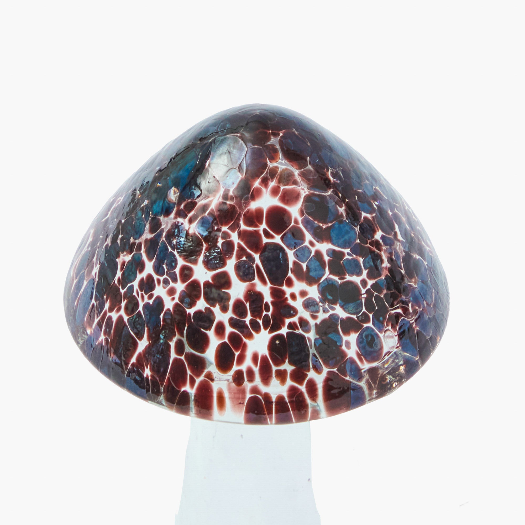 Speckled Brown Glass Mushroom (Pair) - 11cm
