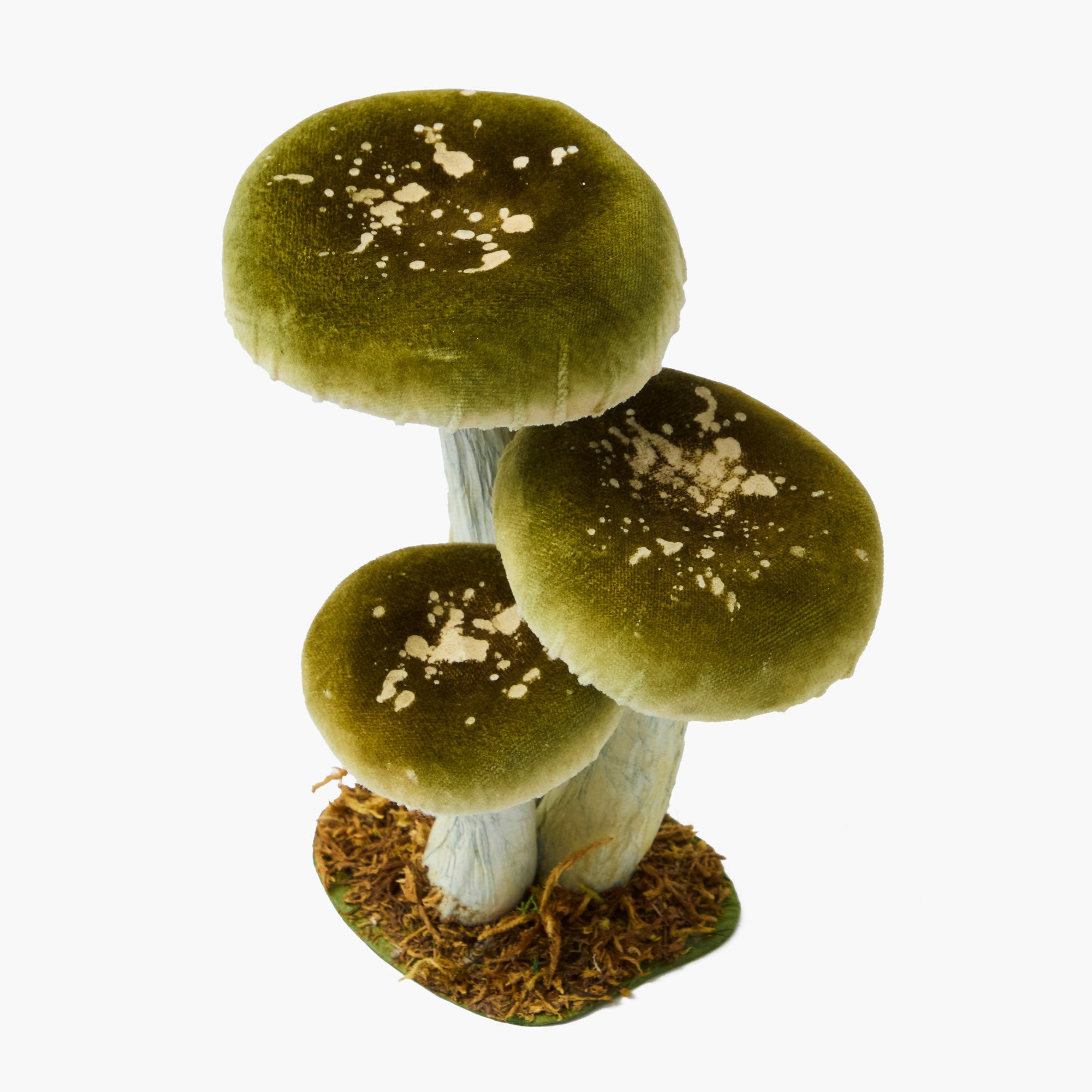 Small Green Speckled Mushrooms (Set of 3)