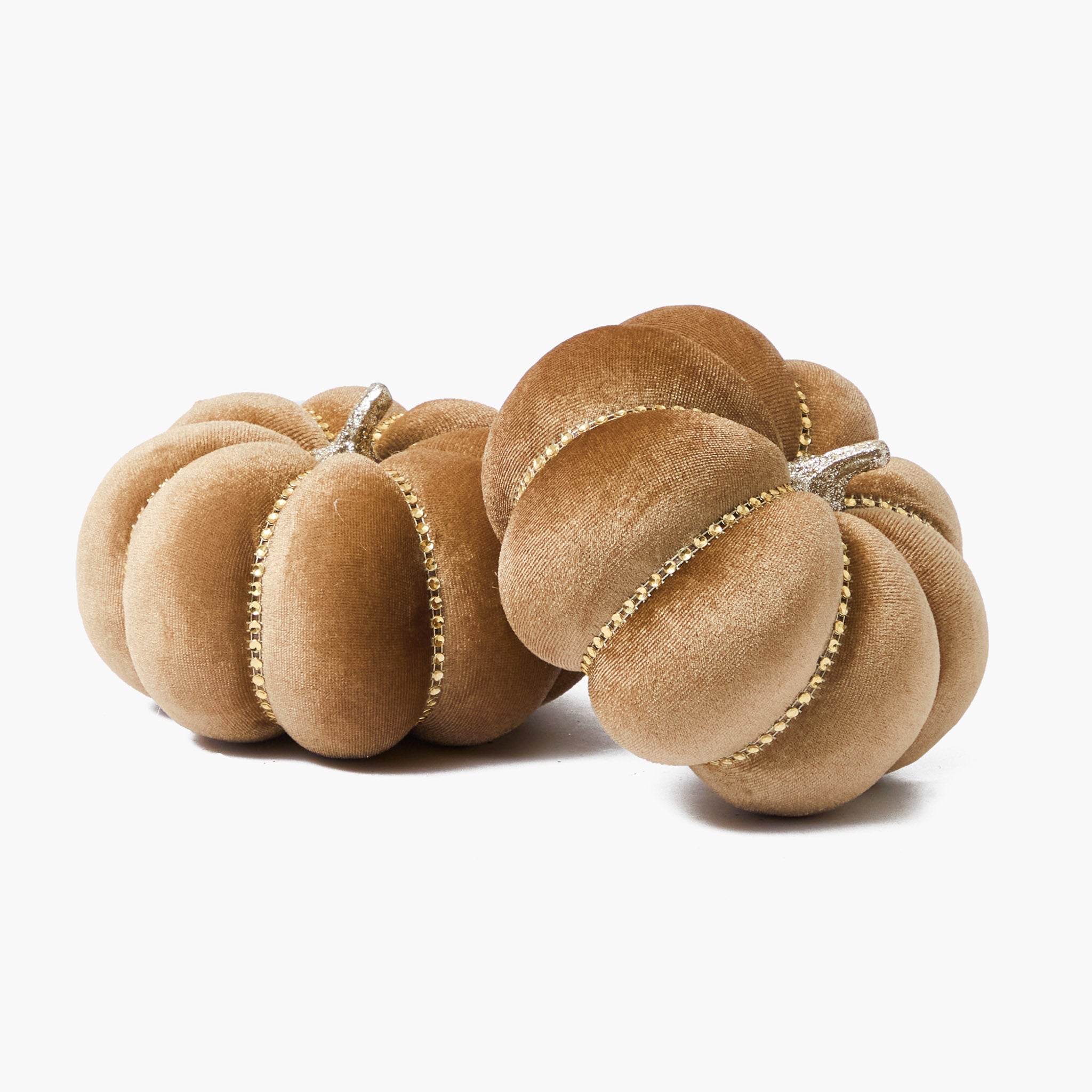 Small Taupe Velvet Pumpkin (Set of 3)