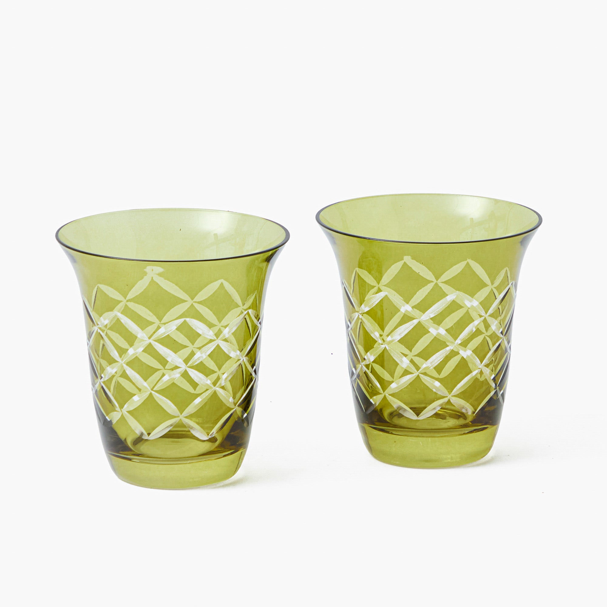 Olive Engraved Water Glasses (Set of 4)