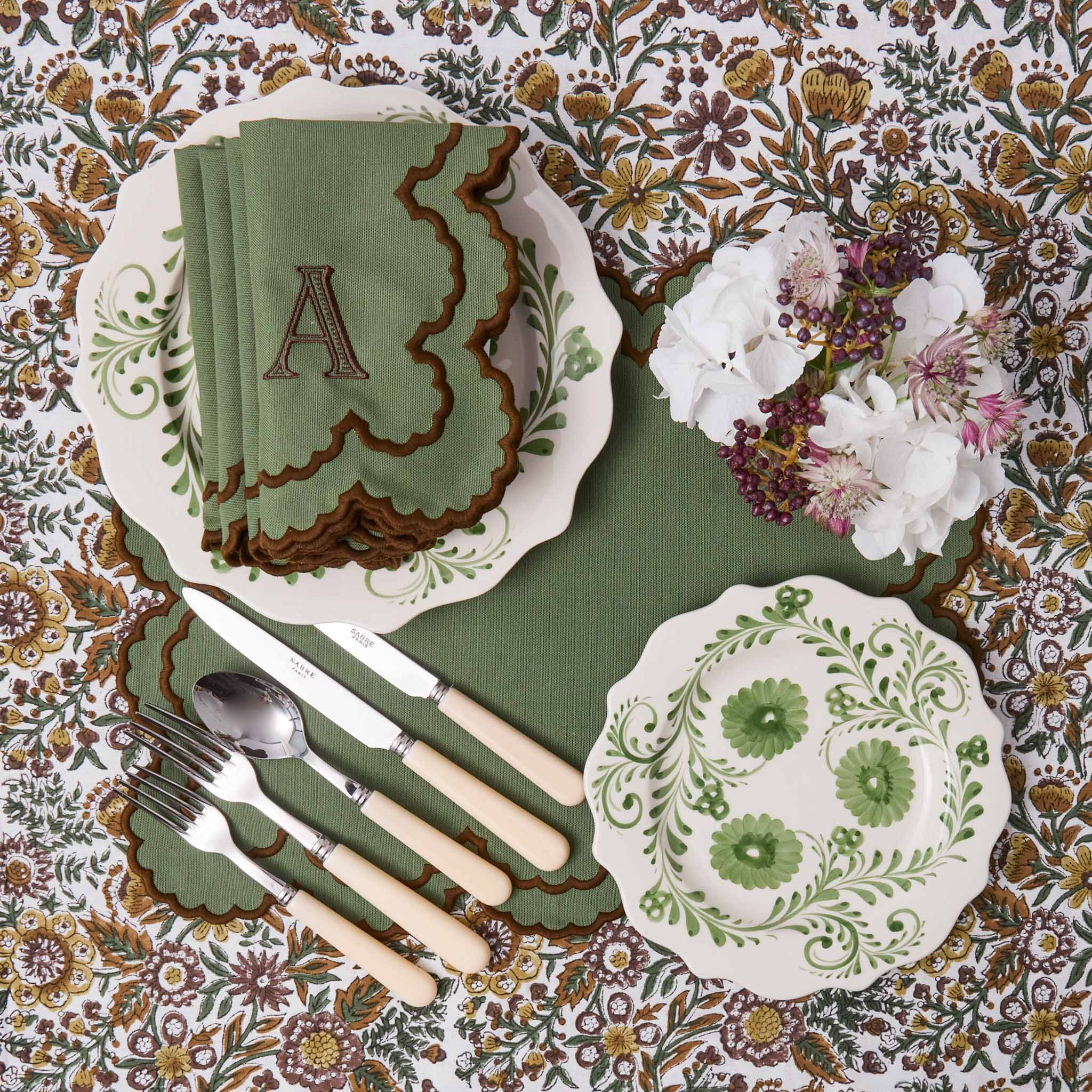 Olive & Chocolate Matilda Tablecloth