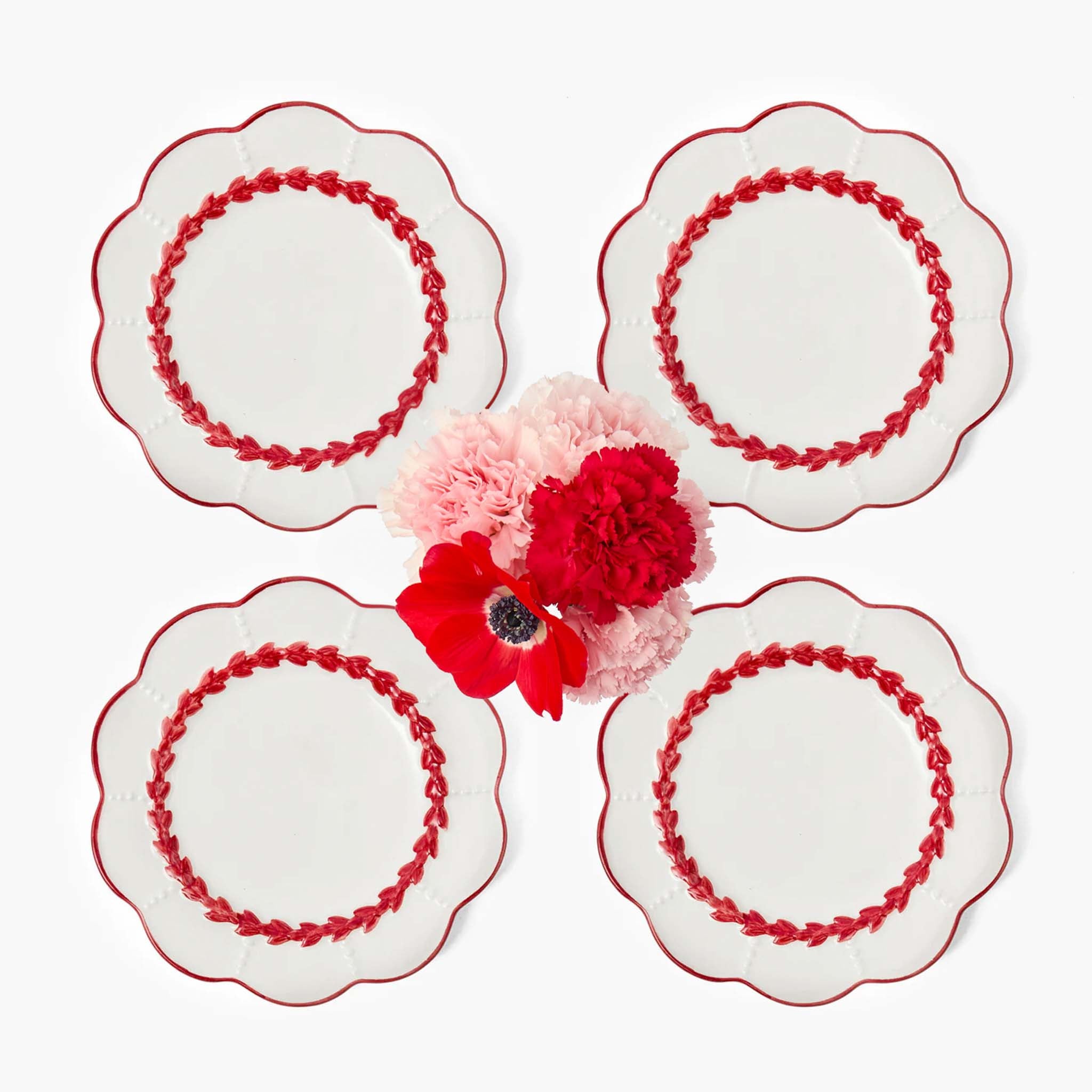 Red Laurel Starter Plates (Set of 4)