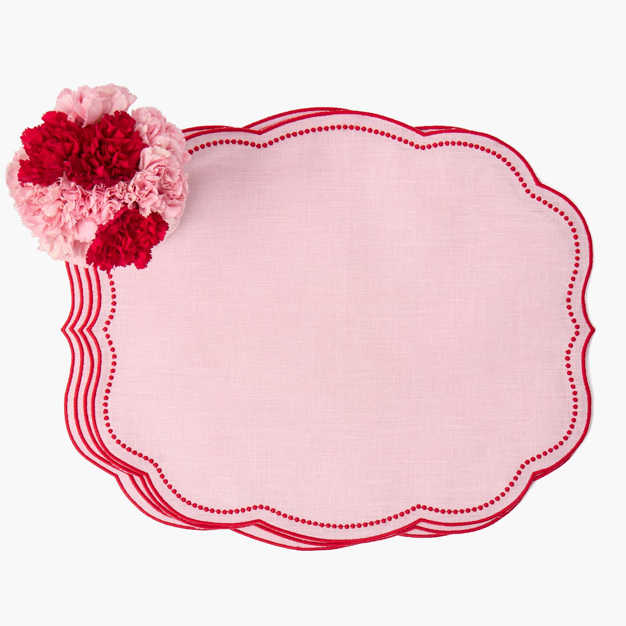 Pink & Red Eloise Linen Placemats (Set of 4)