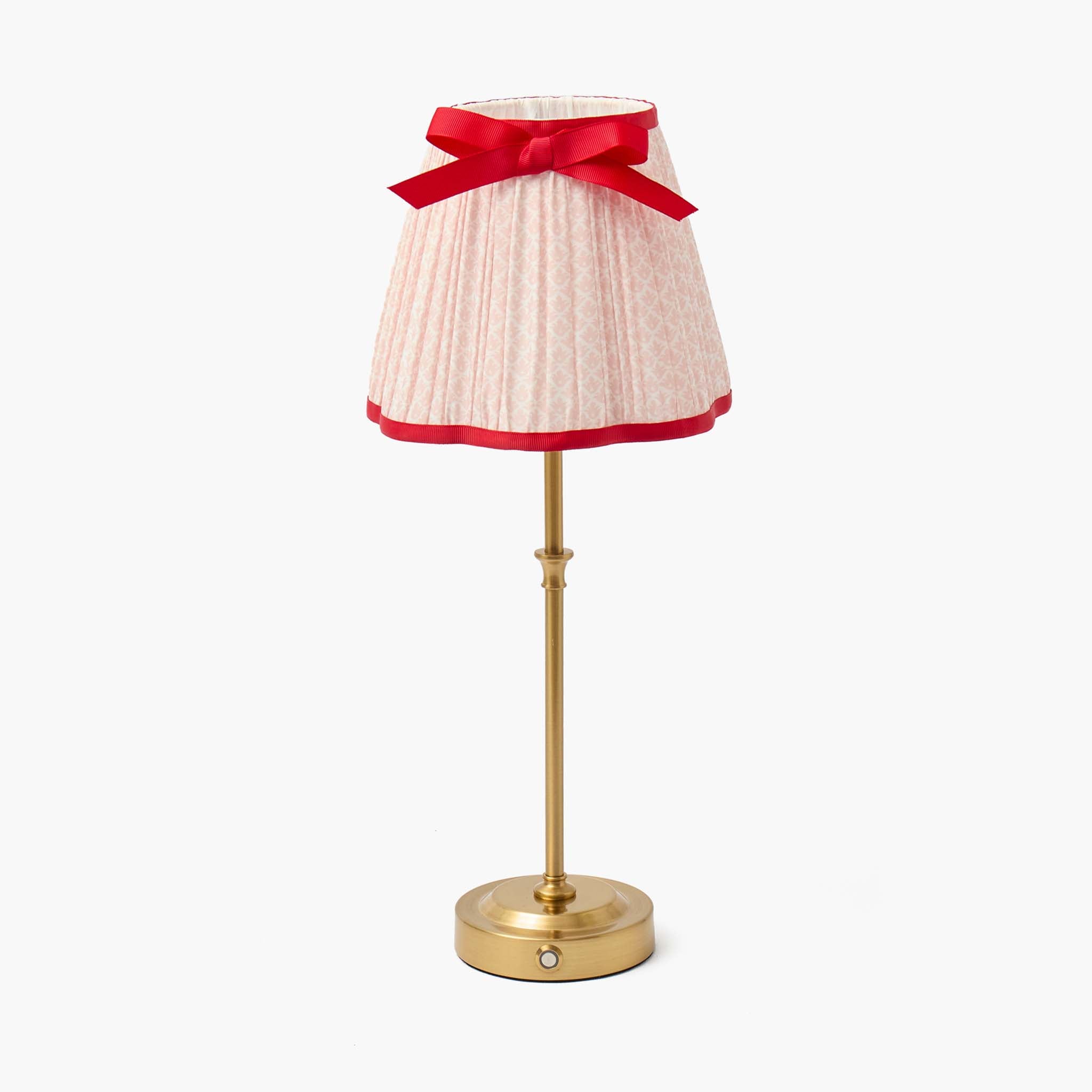 Edie Rechargeable Lamp with Pink & Red Lotus Bow Shade (18cm)