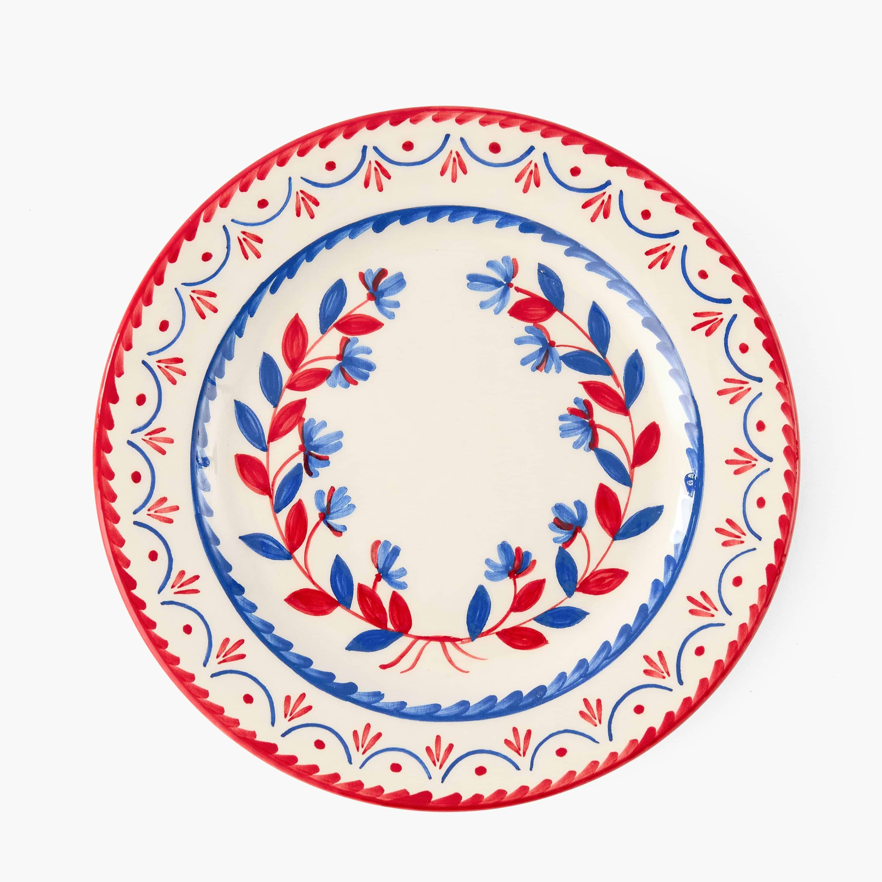 Blue & Red Josephine Starter Plate (Set of 4)