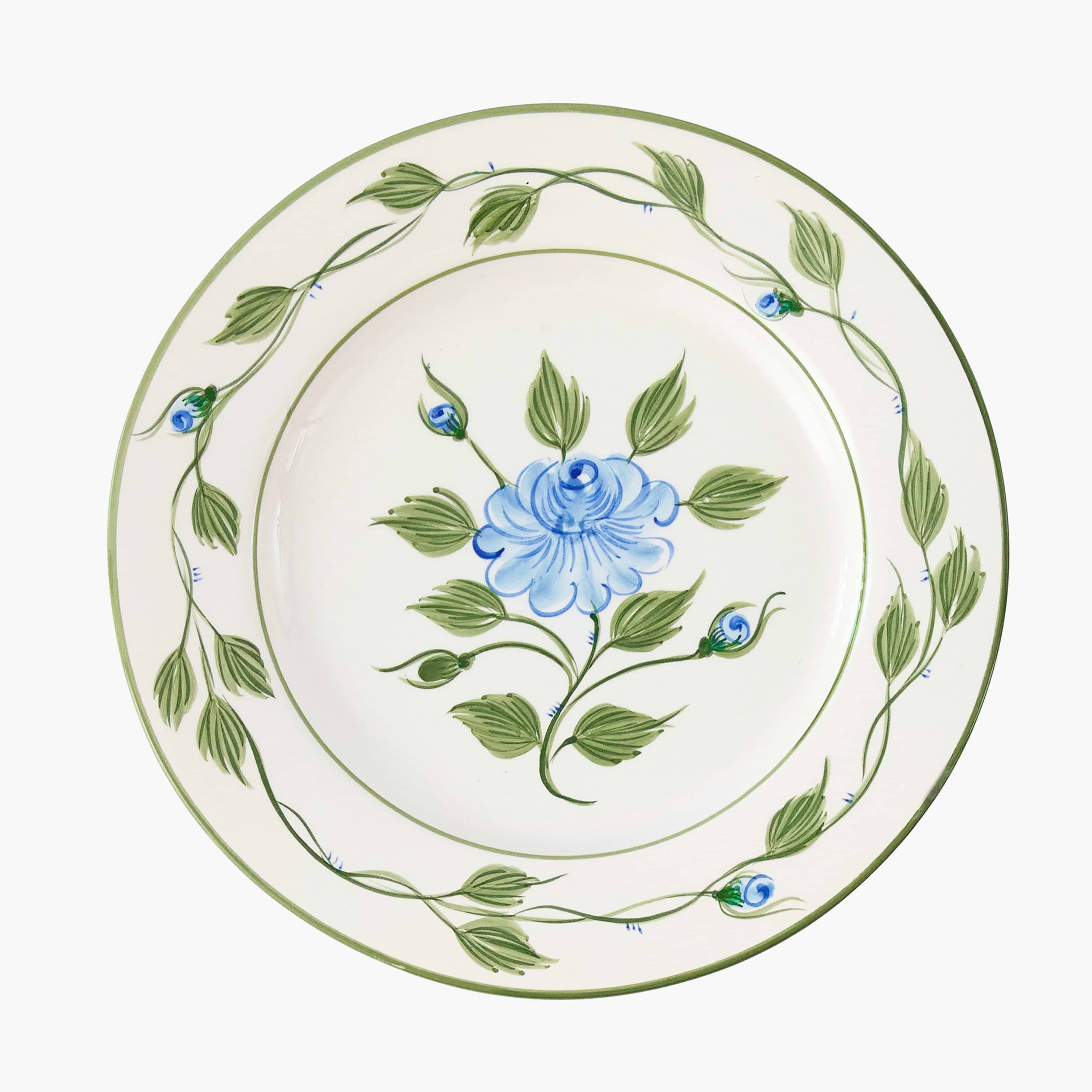 Blue Rose Bud Dinner Plate