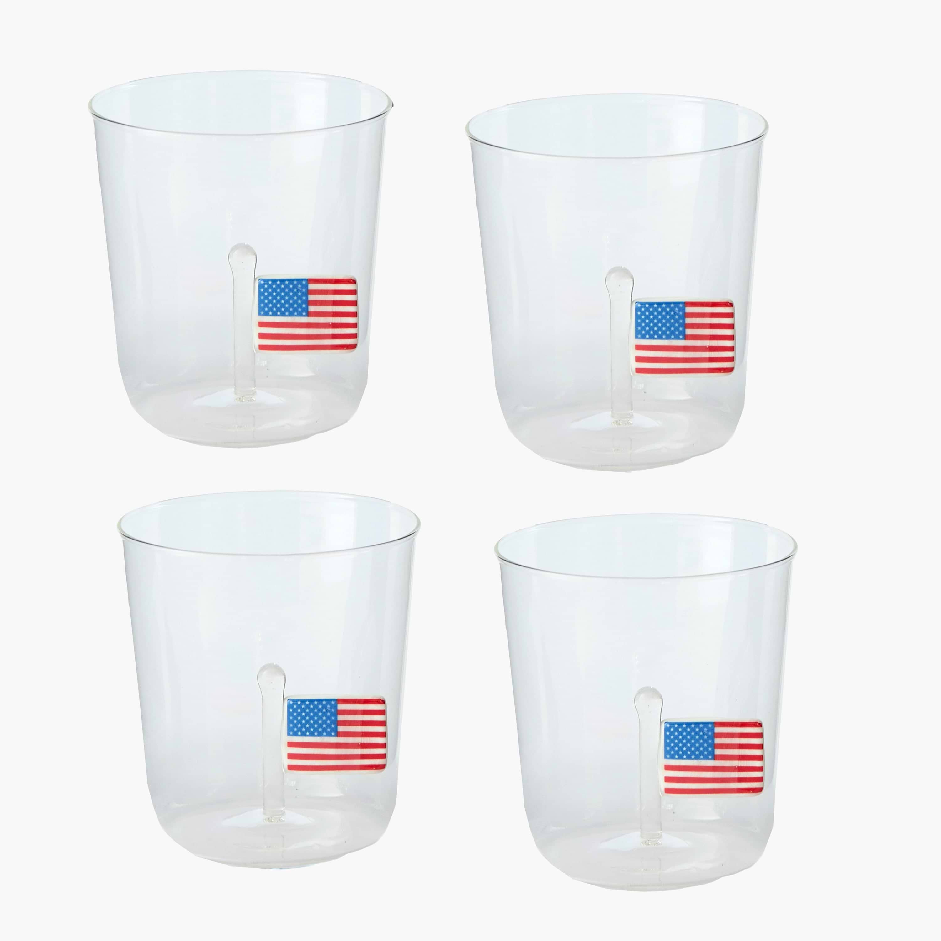 USA Flag Glasses (Set of 4)