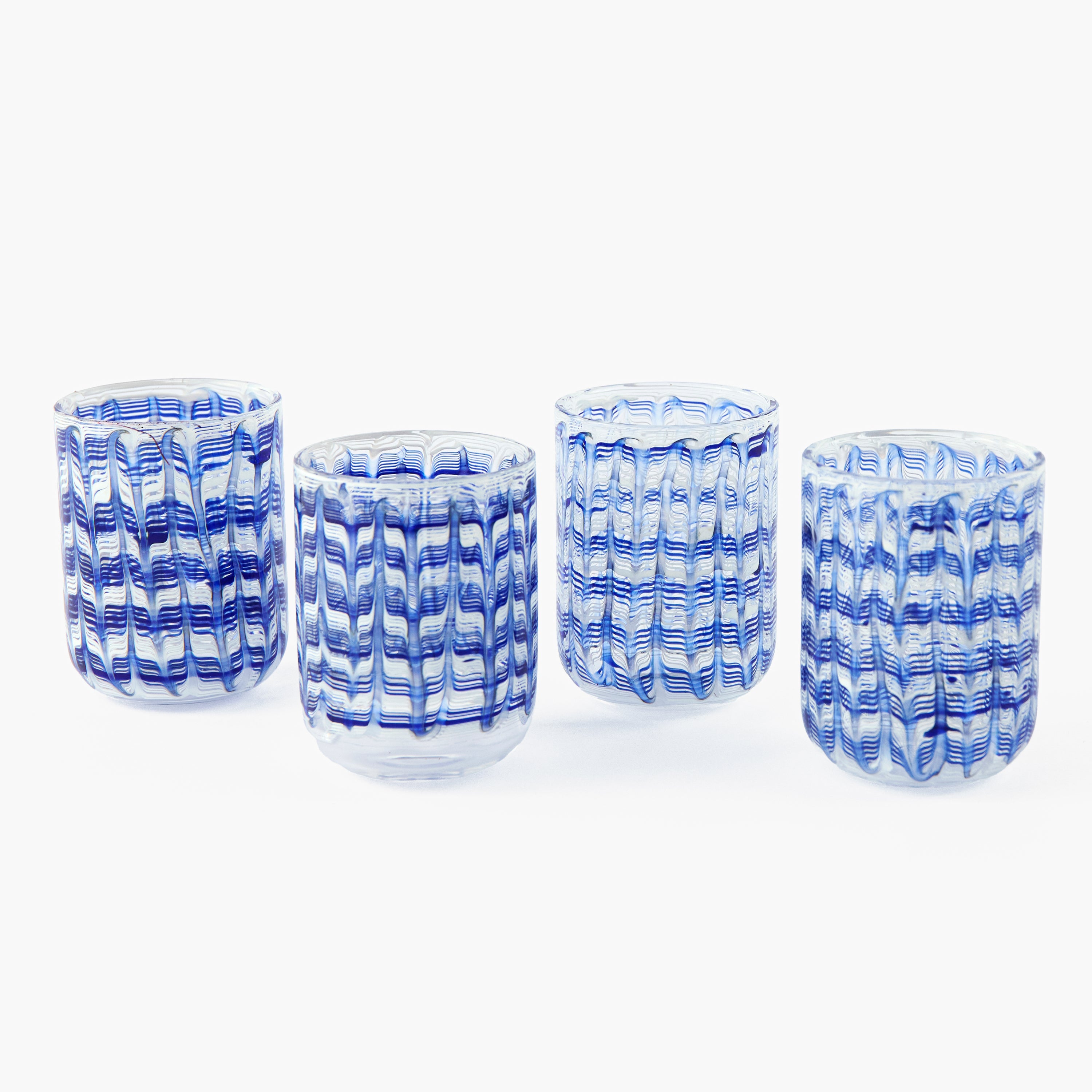 Blue Paloma Water Glasses (Set of 4)