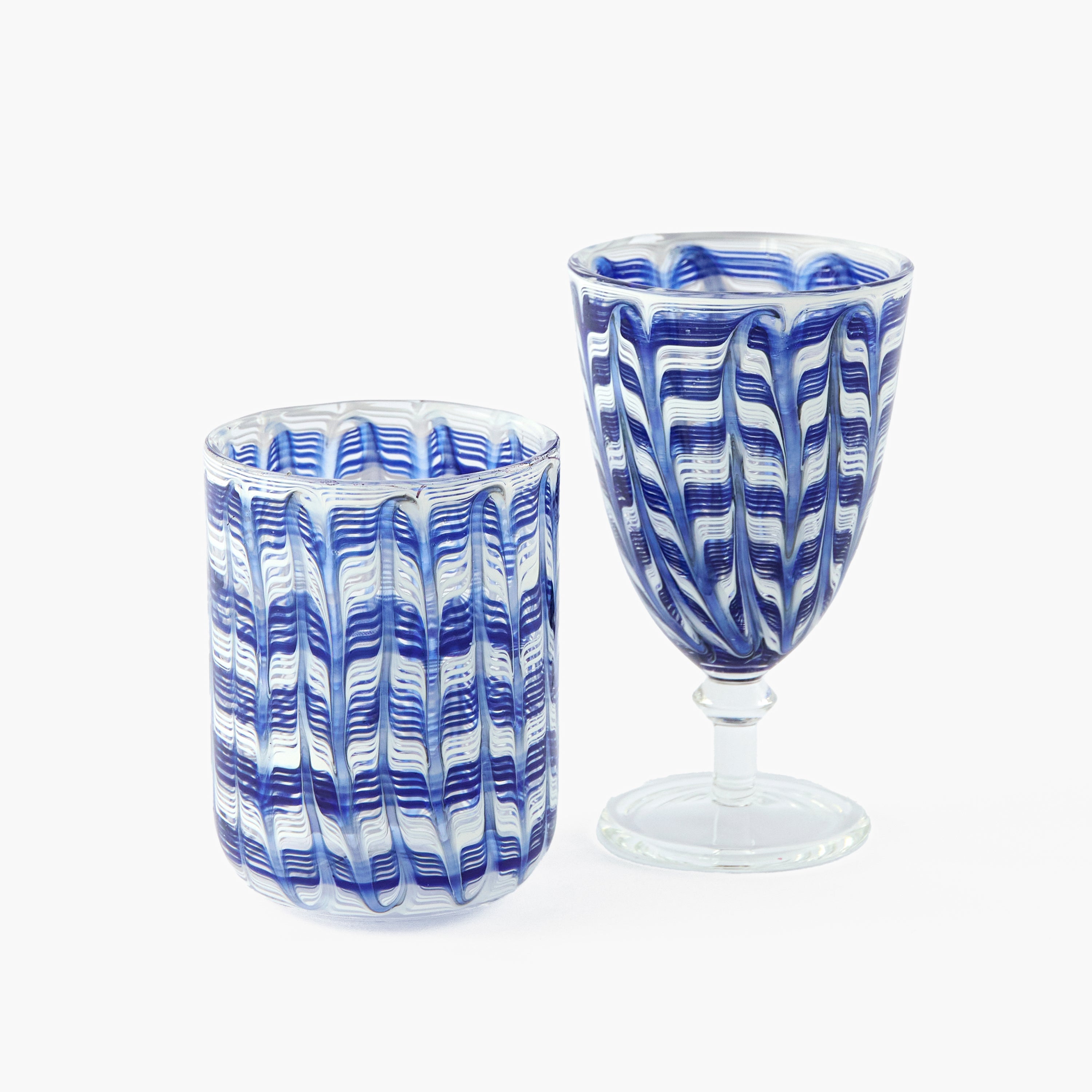 Blue Paloma Glassware (Set of 8)