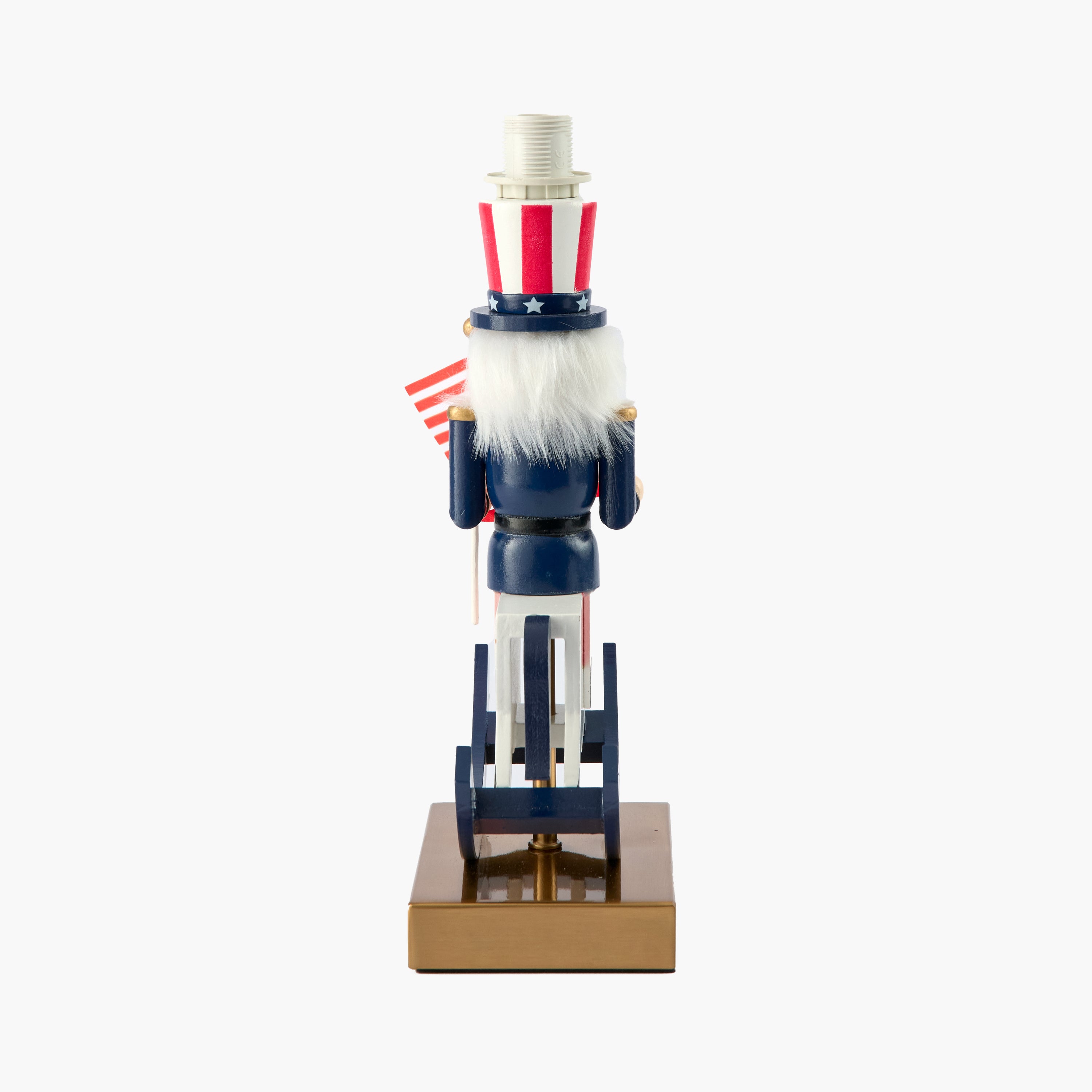 Fourth of July Rechargeable Lamp with Cobalt & Red Lotus Shade (18cm)