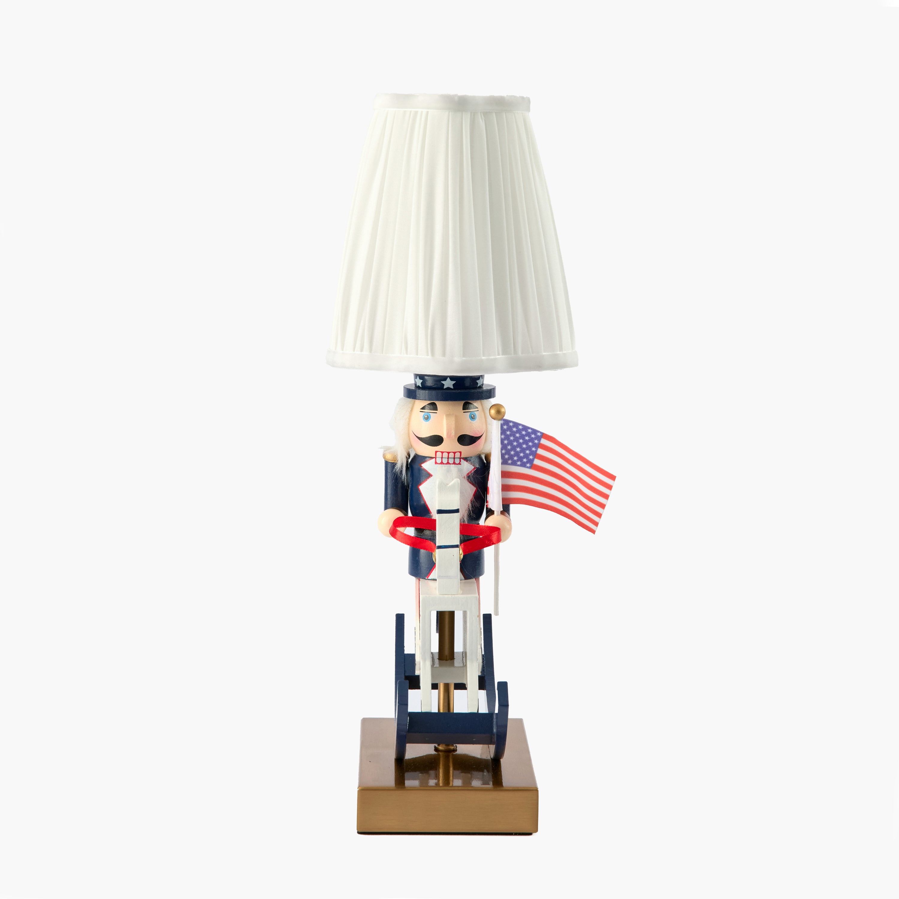 Fourth of July Rechargeable Lamp with Cream Shade (18cm)
