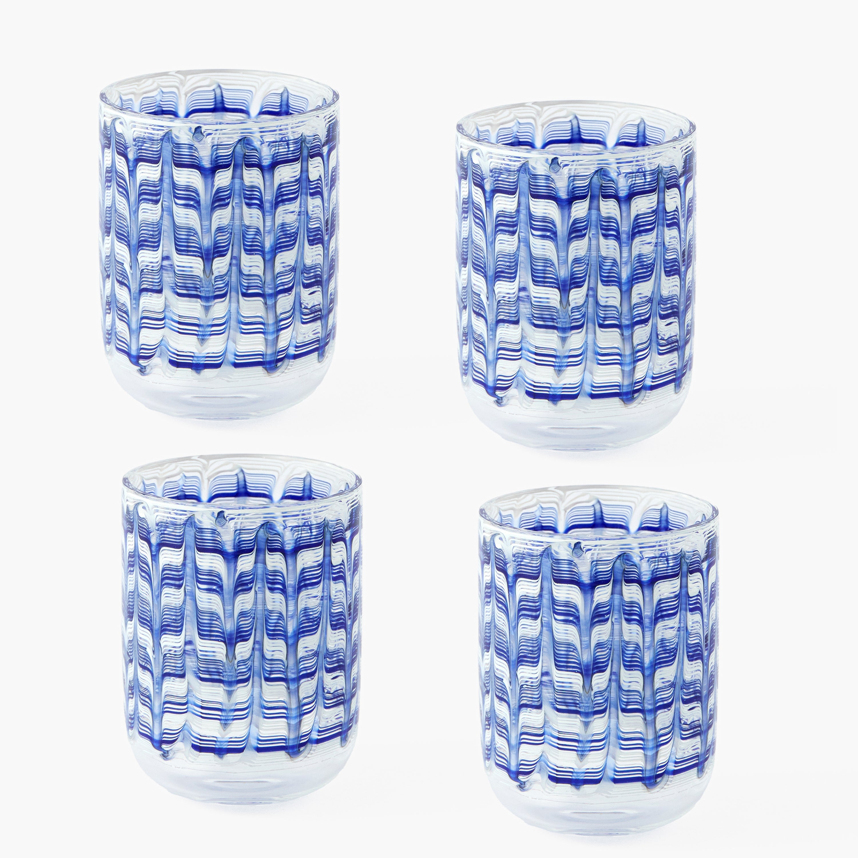 Blue Paloma Water Glasses (Set of 4)