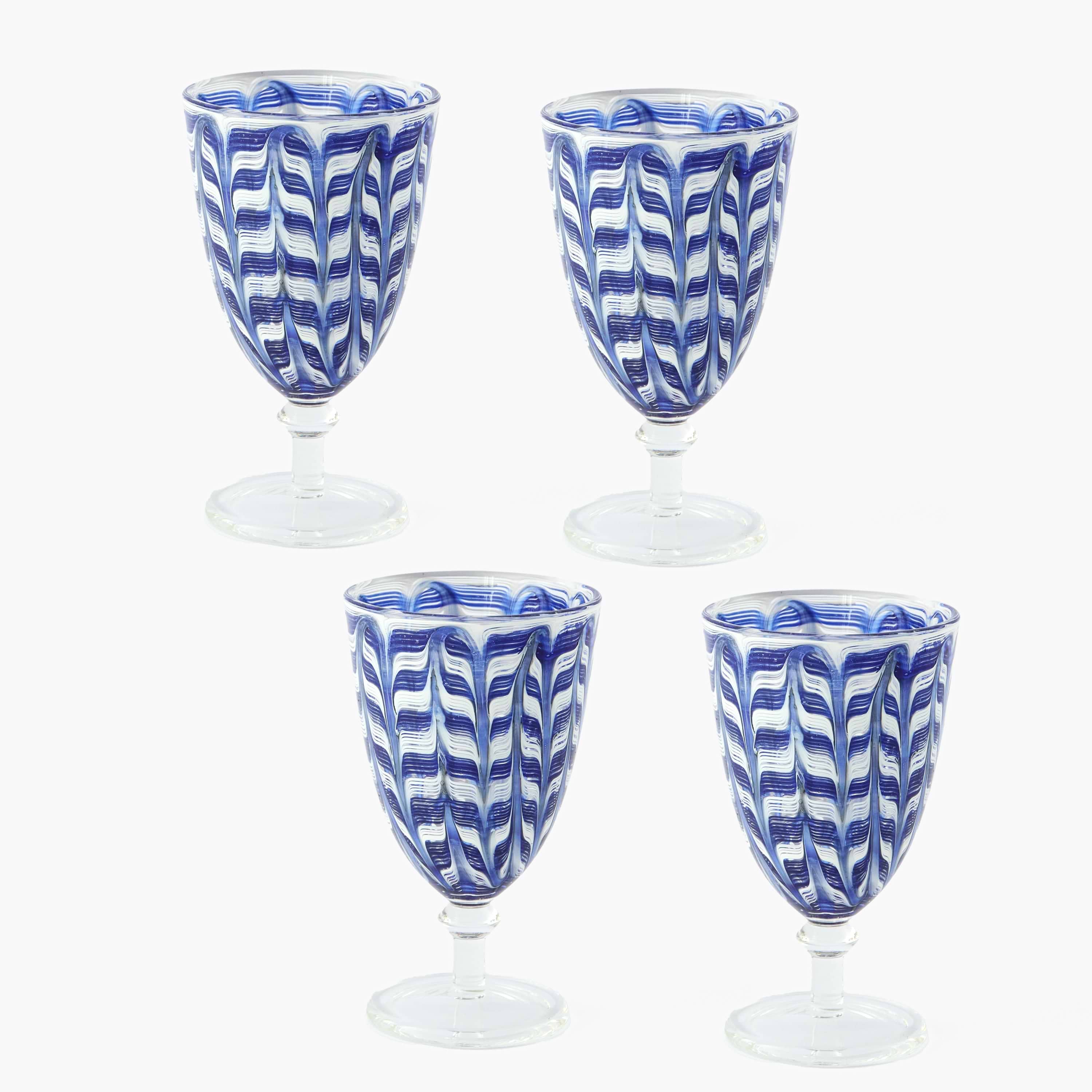 Blue Paloma Wine Glasses (Set of 4)