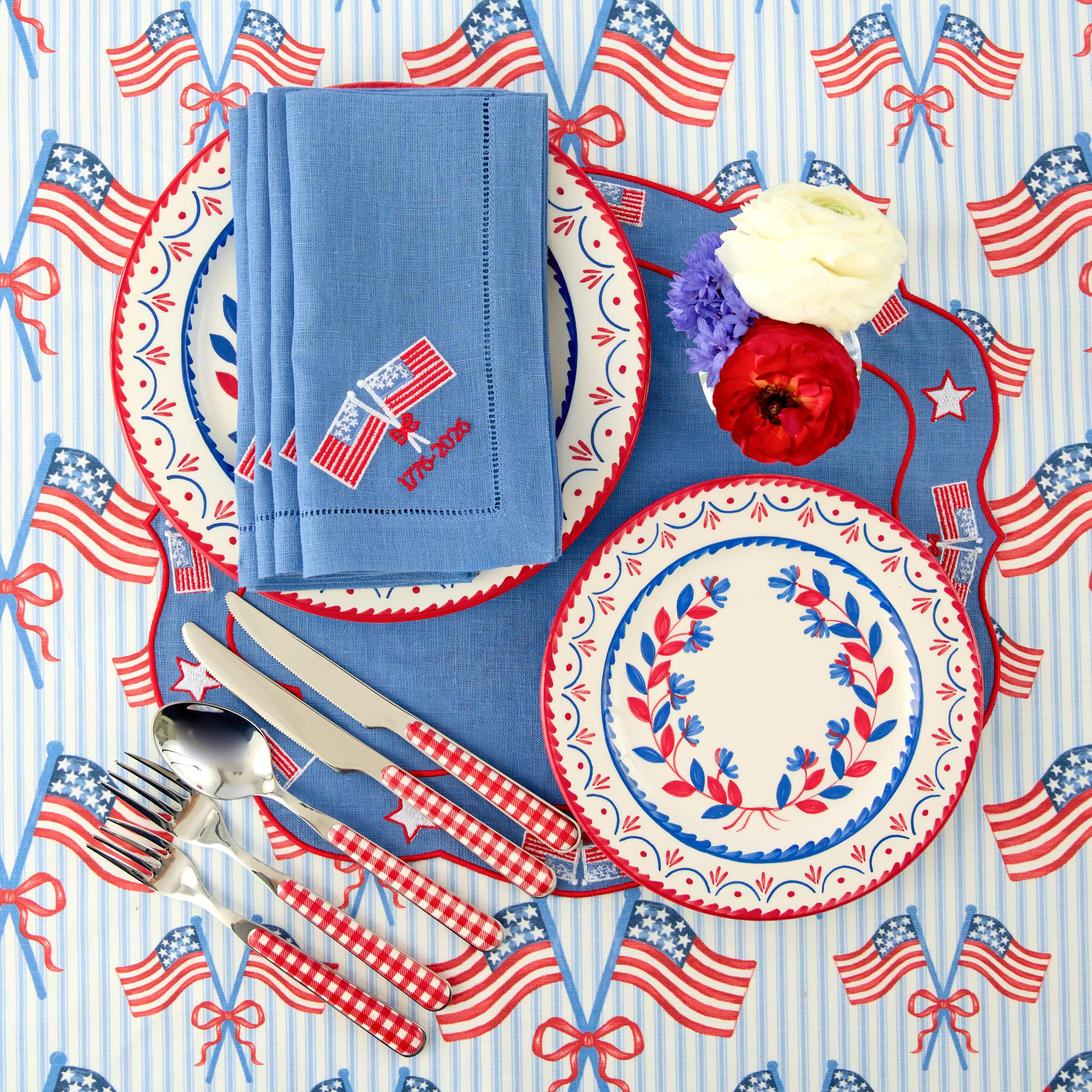 Blue & Red Josephine Starter Plate