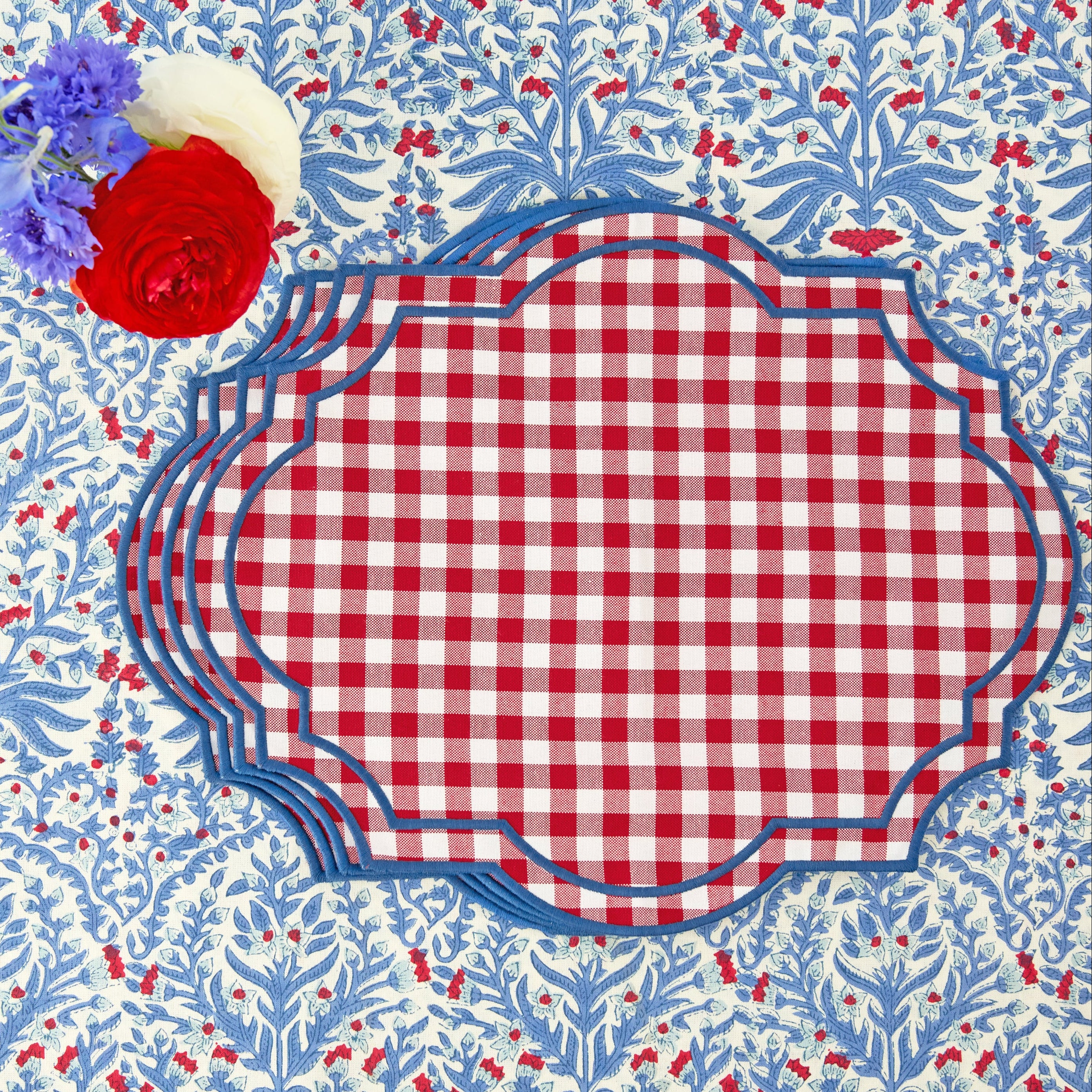 Red Gingham Felix Placemats (Set of 4)