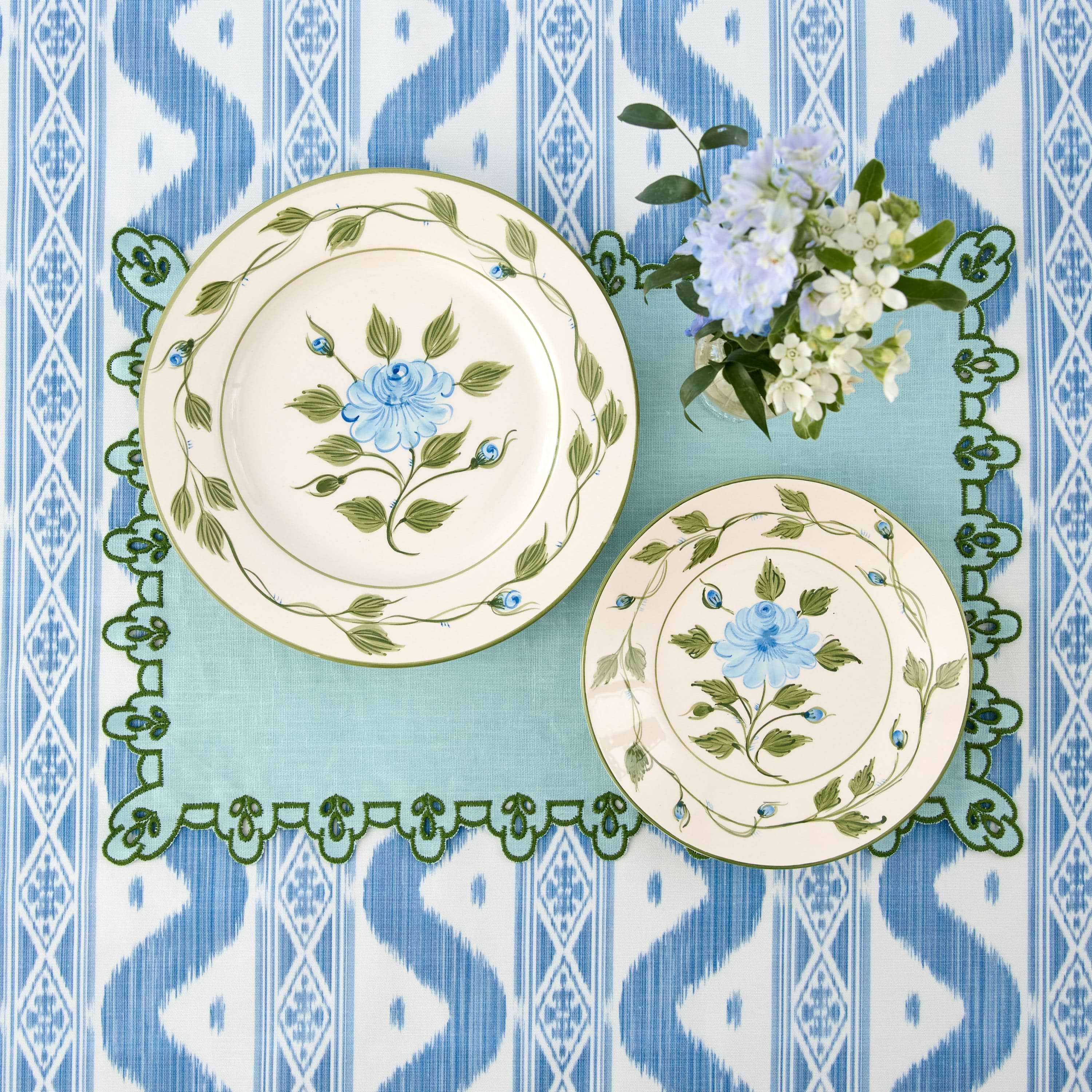Blue Ikat Tablecloth