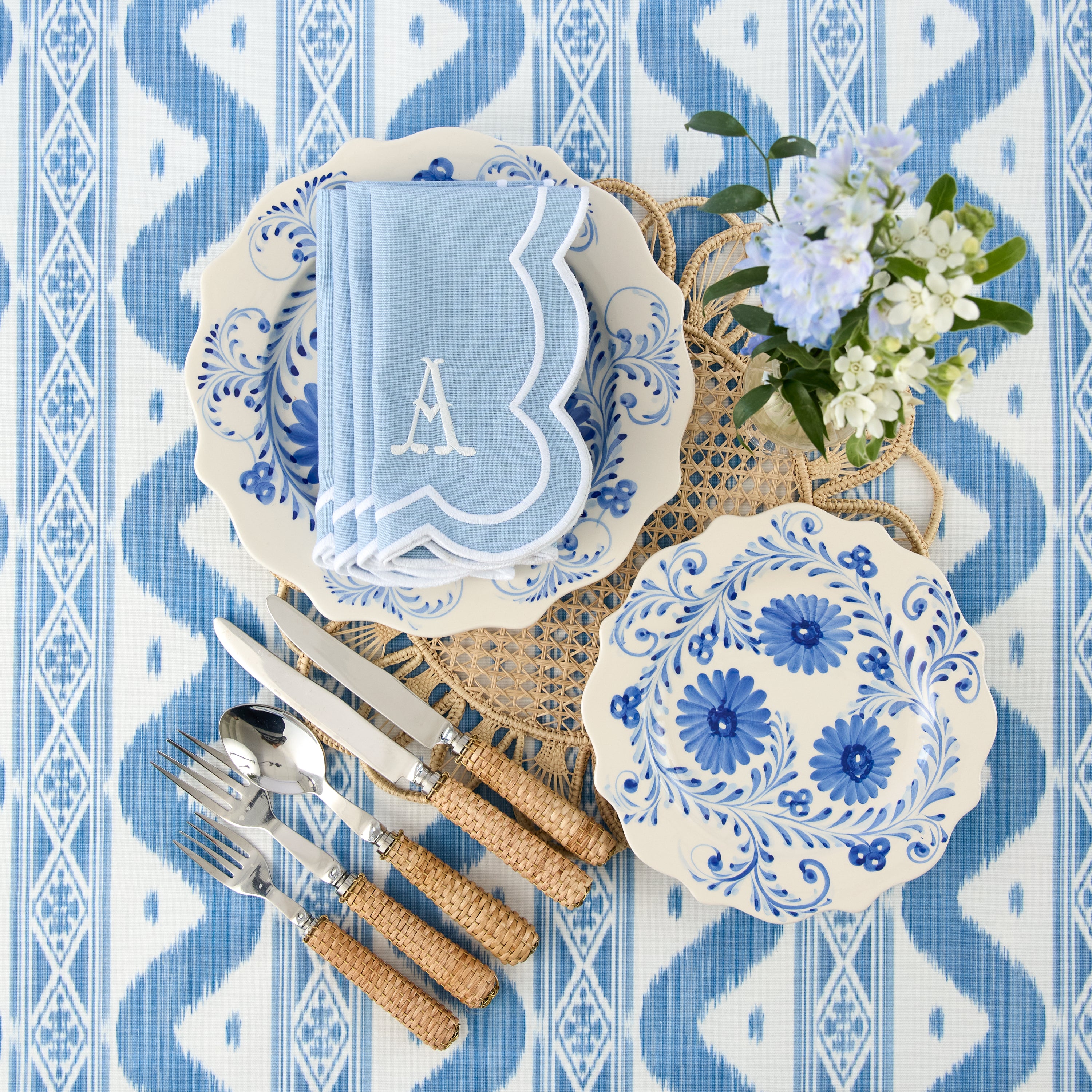 Blue Flowers Starter Plate