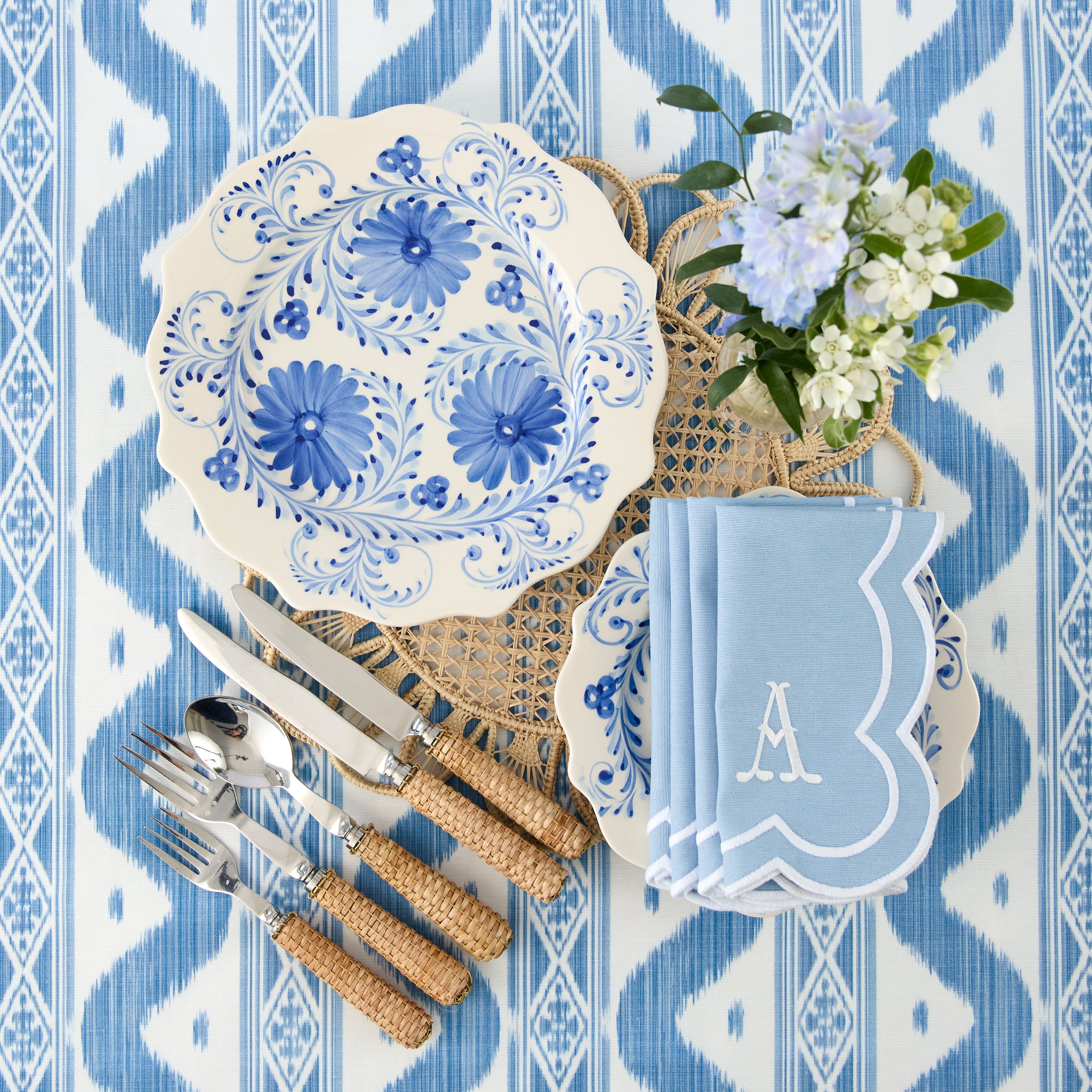 Blue Flowers Dinner Plate