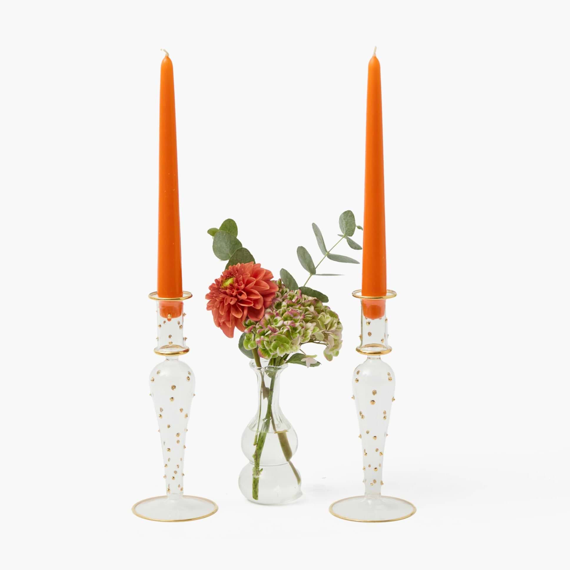Dotty Gold Candle Holder (Pair)