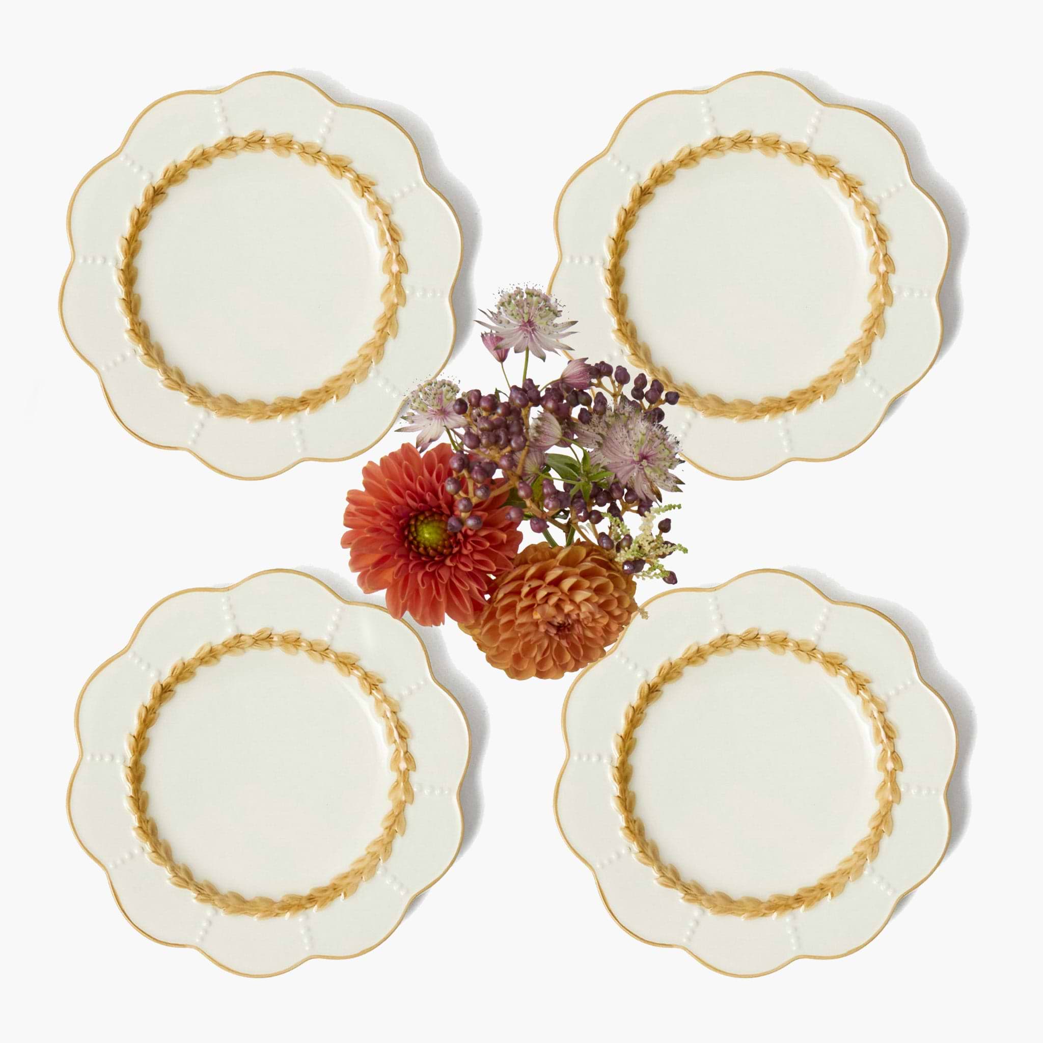 Putty Laurel Starter Plates (Set of 4)