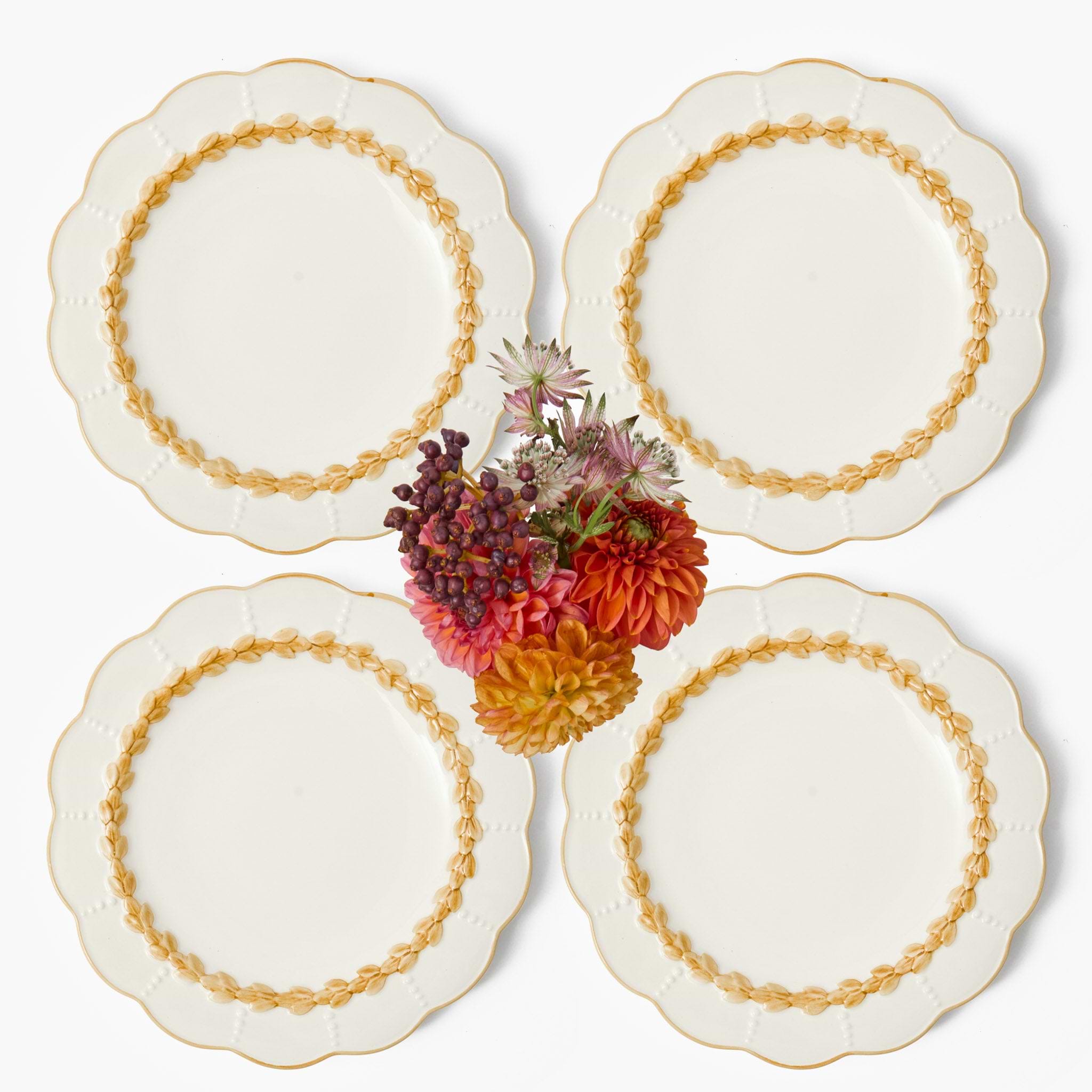 Putty Laurel Dinner Plates (Set of 4)