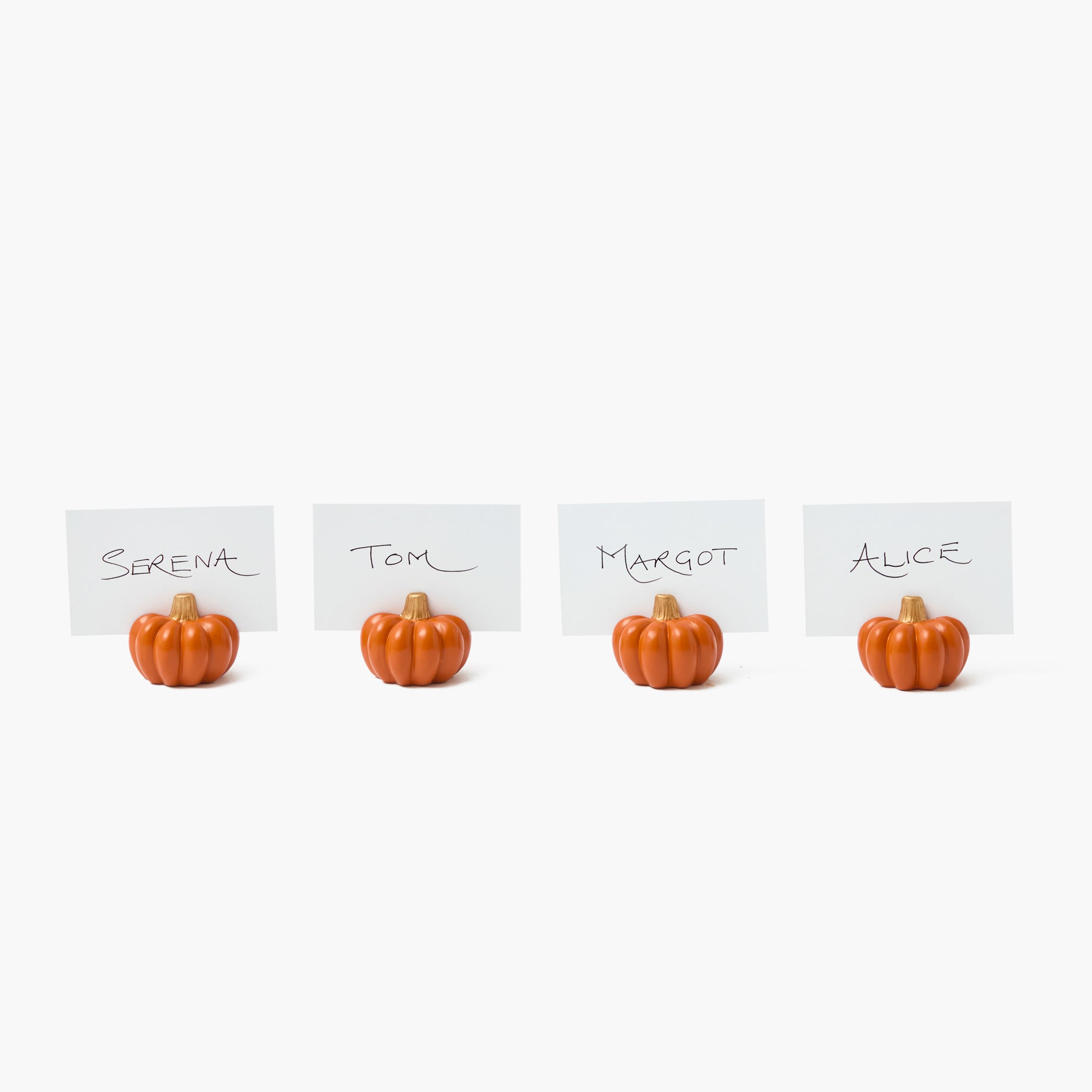 Orange Pumpkin Placecard Holders (Set of 4)