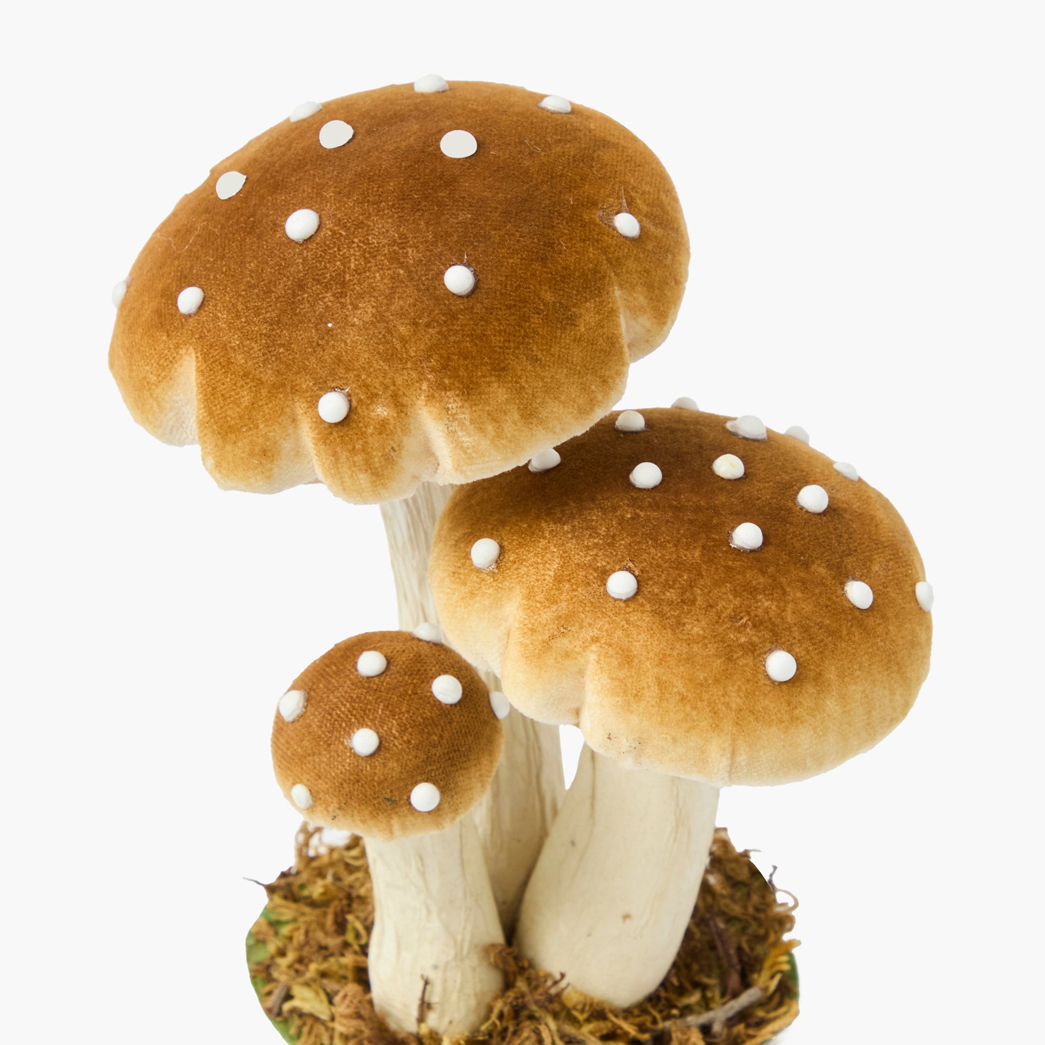 Small Caramel Spotted Mushrooms (Set of 3)