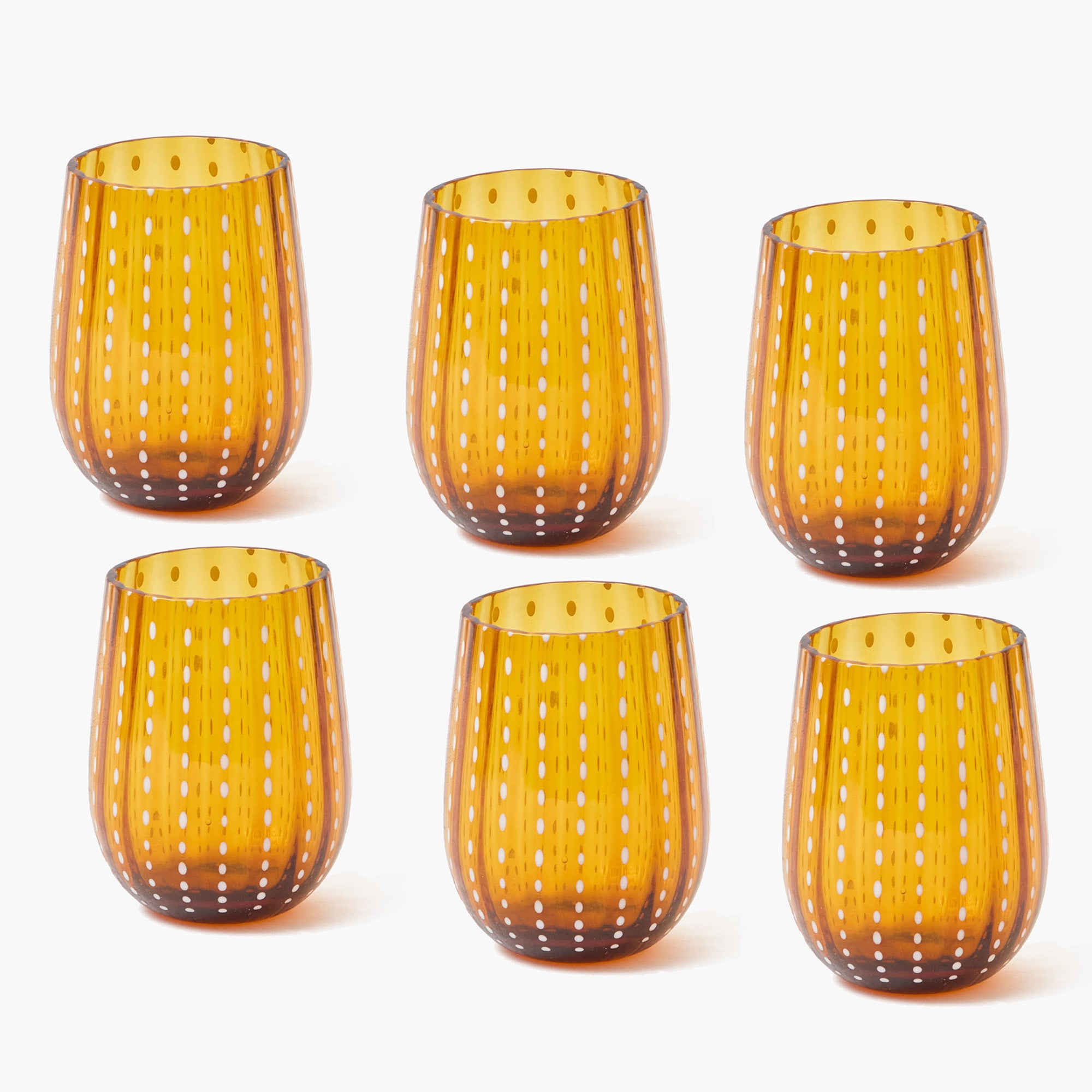 Amber Speckle Glasses (Set of 6)