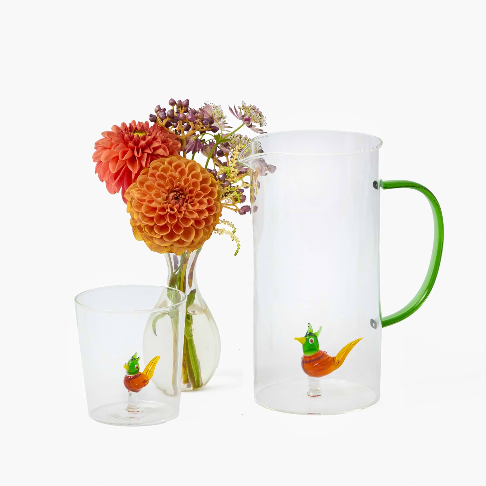 Pheasant Jug & Glasses (Set of 4)
