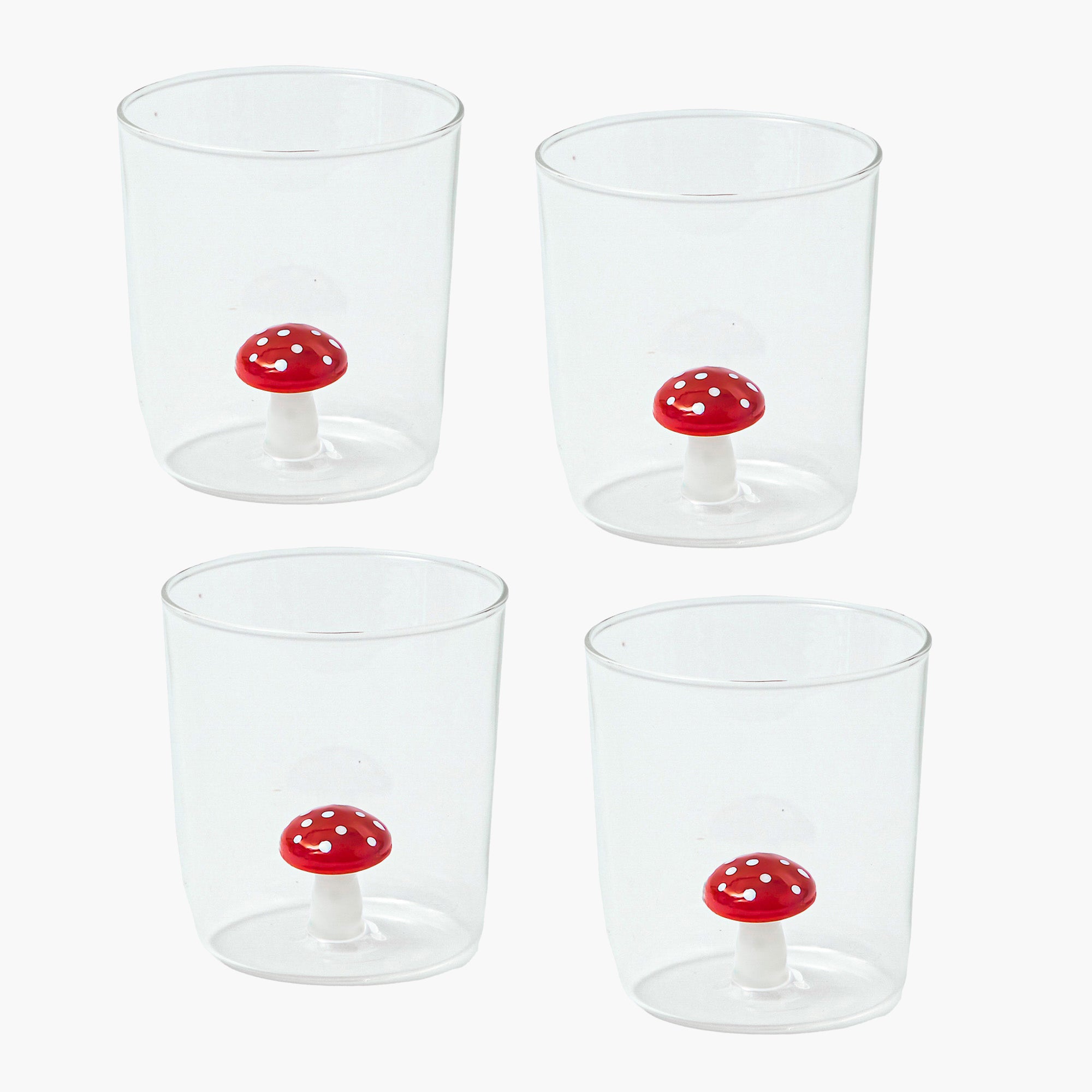 Red Mushroom Jug & Glasses (Set of 4)