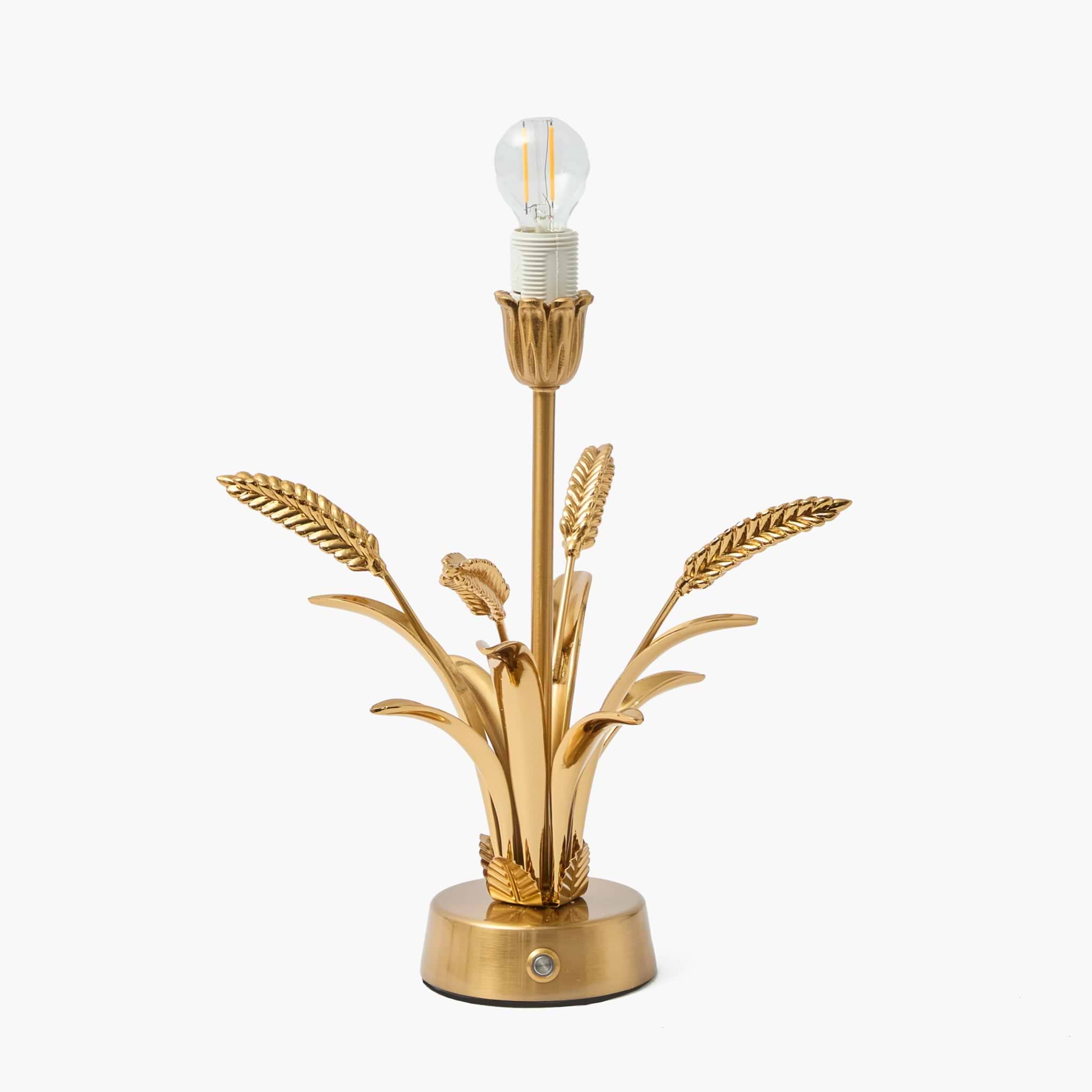 Corn Sheaf Rechargeable Lamp with Putty Ikat Shade (18cm)