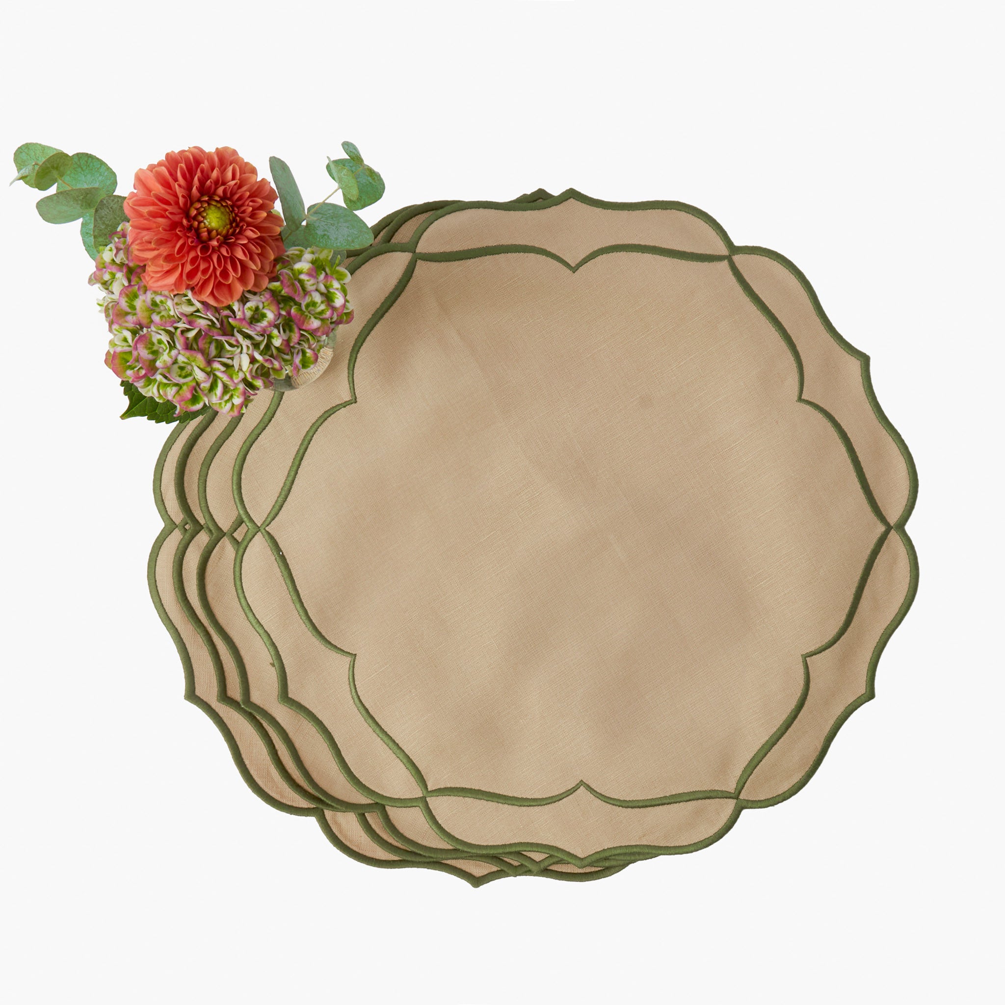 Sand & Green Sylvia Placemats & Napkins (Set of 4)