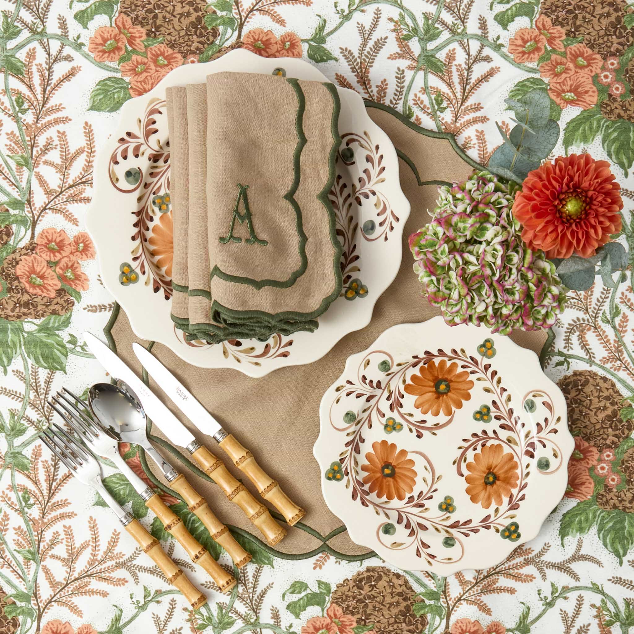 Sand & Green Elizabeth Placemats (Set of 4)