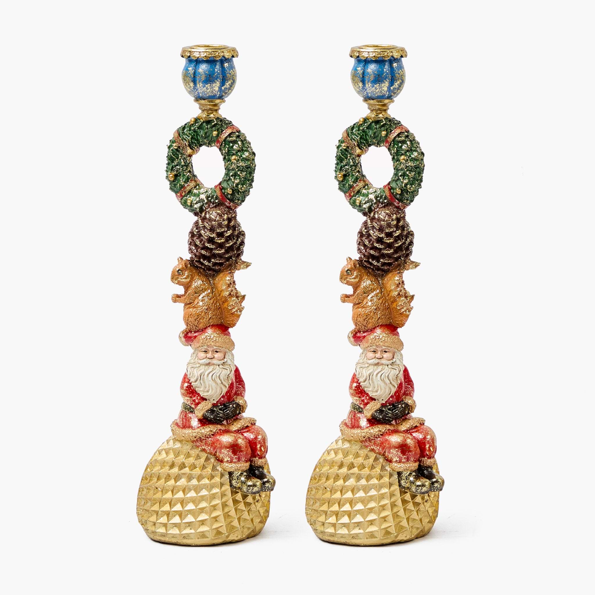 Joyous Festive Candle Holders (Pair)