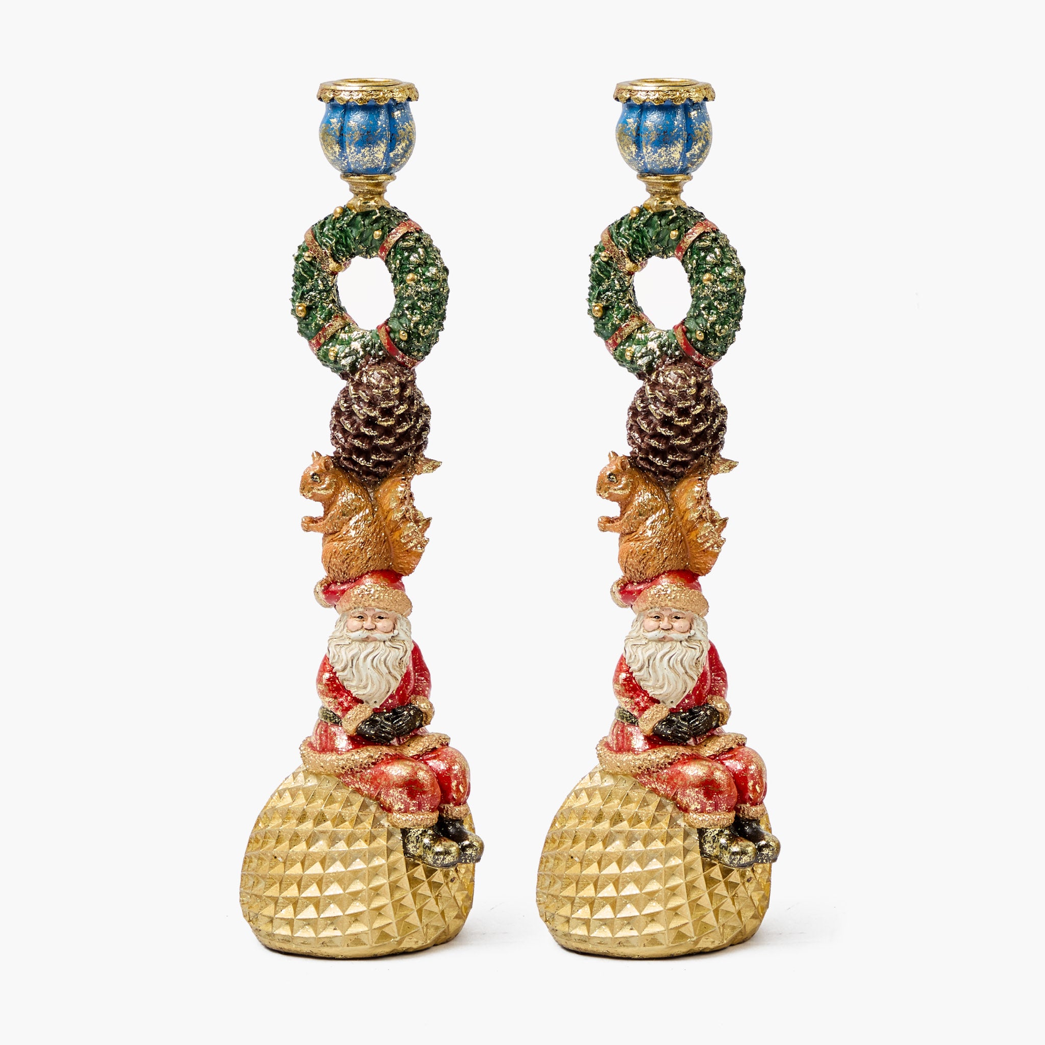 Joyous Festive Candle Holders (Pair)