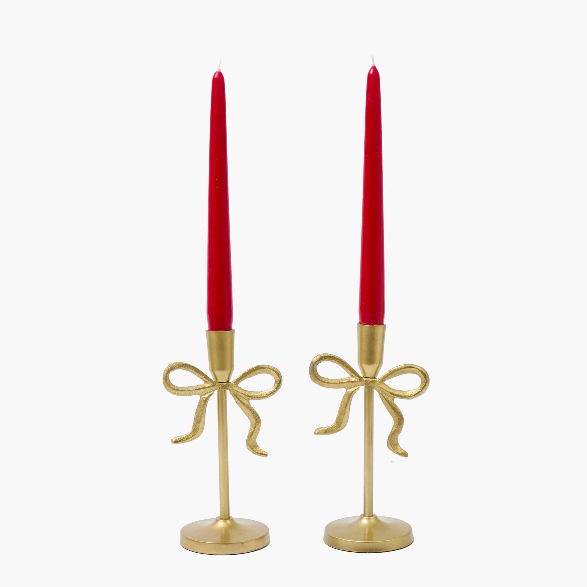 Gold Bow Candle Holder (Pair)