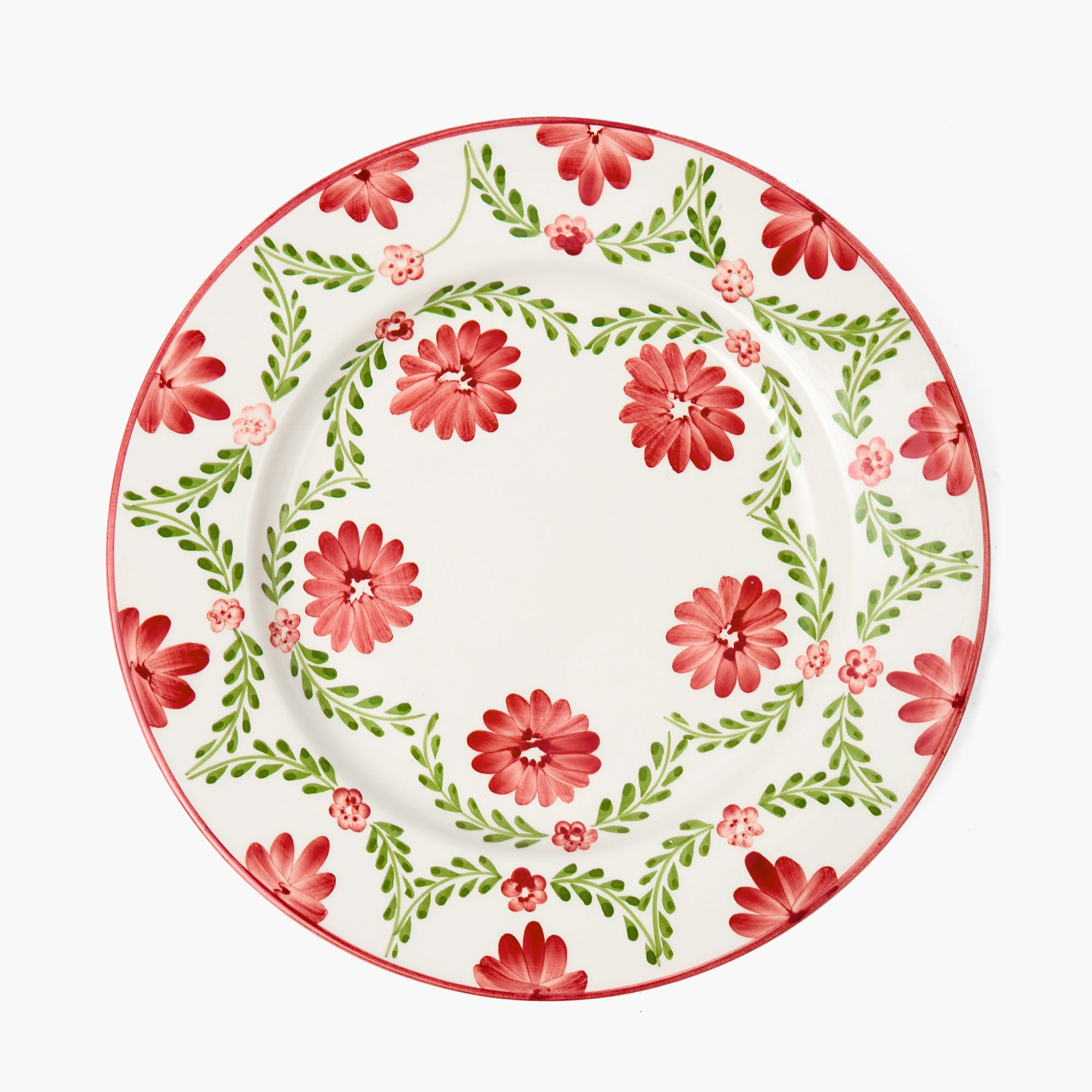 Chiara Red Garland Dinner Plates (Set of 4)