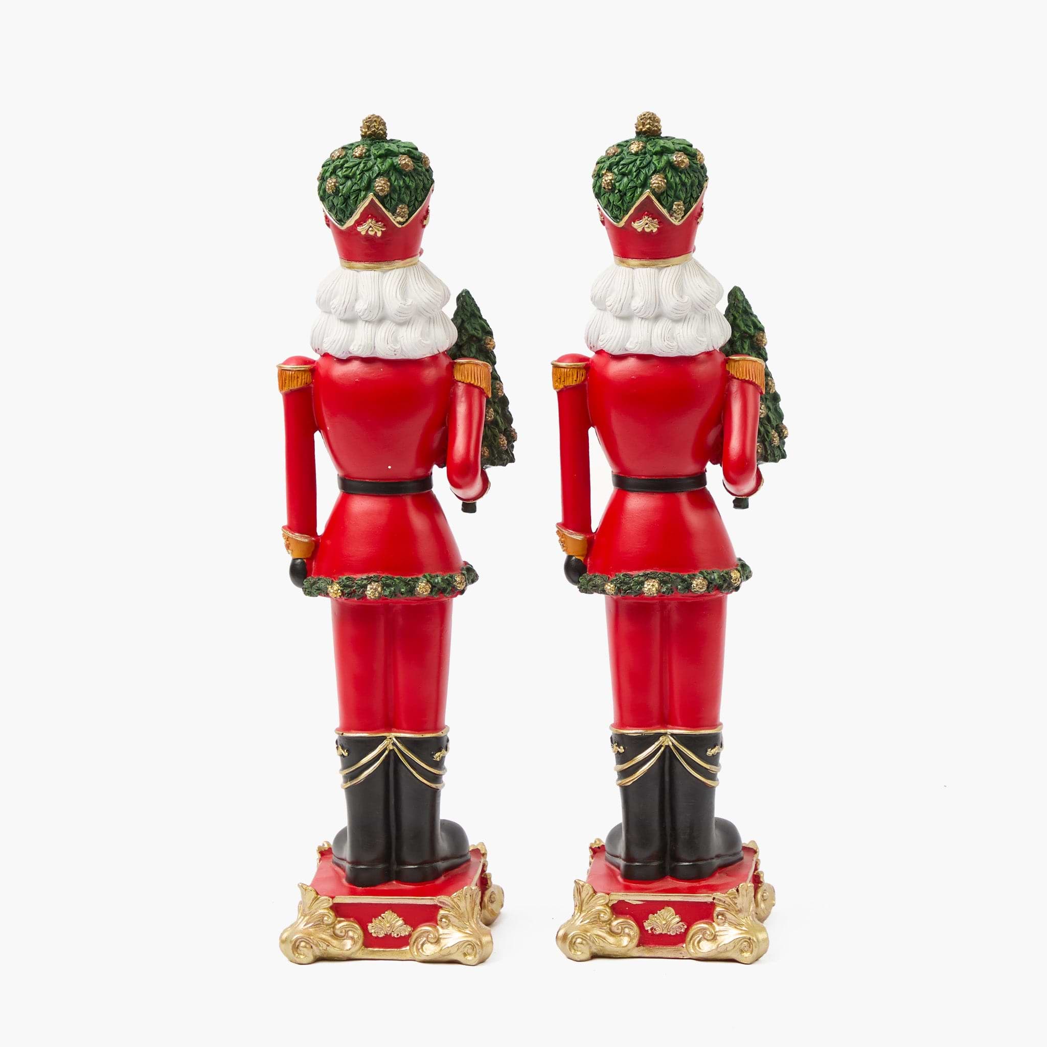 Large Christmas Nutcrackers with Trees (Pair)