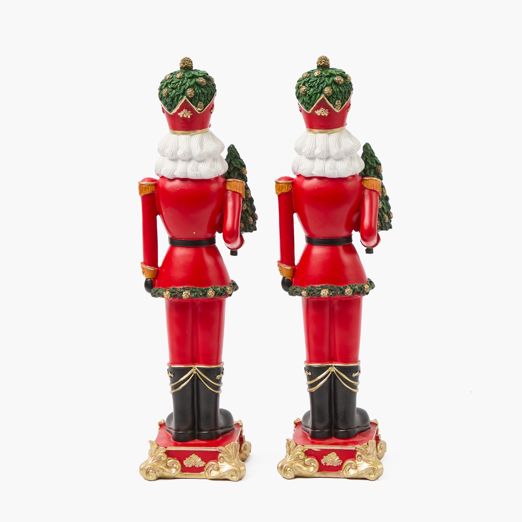 Large Christmas Nutcrackers with Trees (Pair)