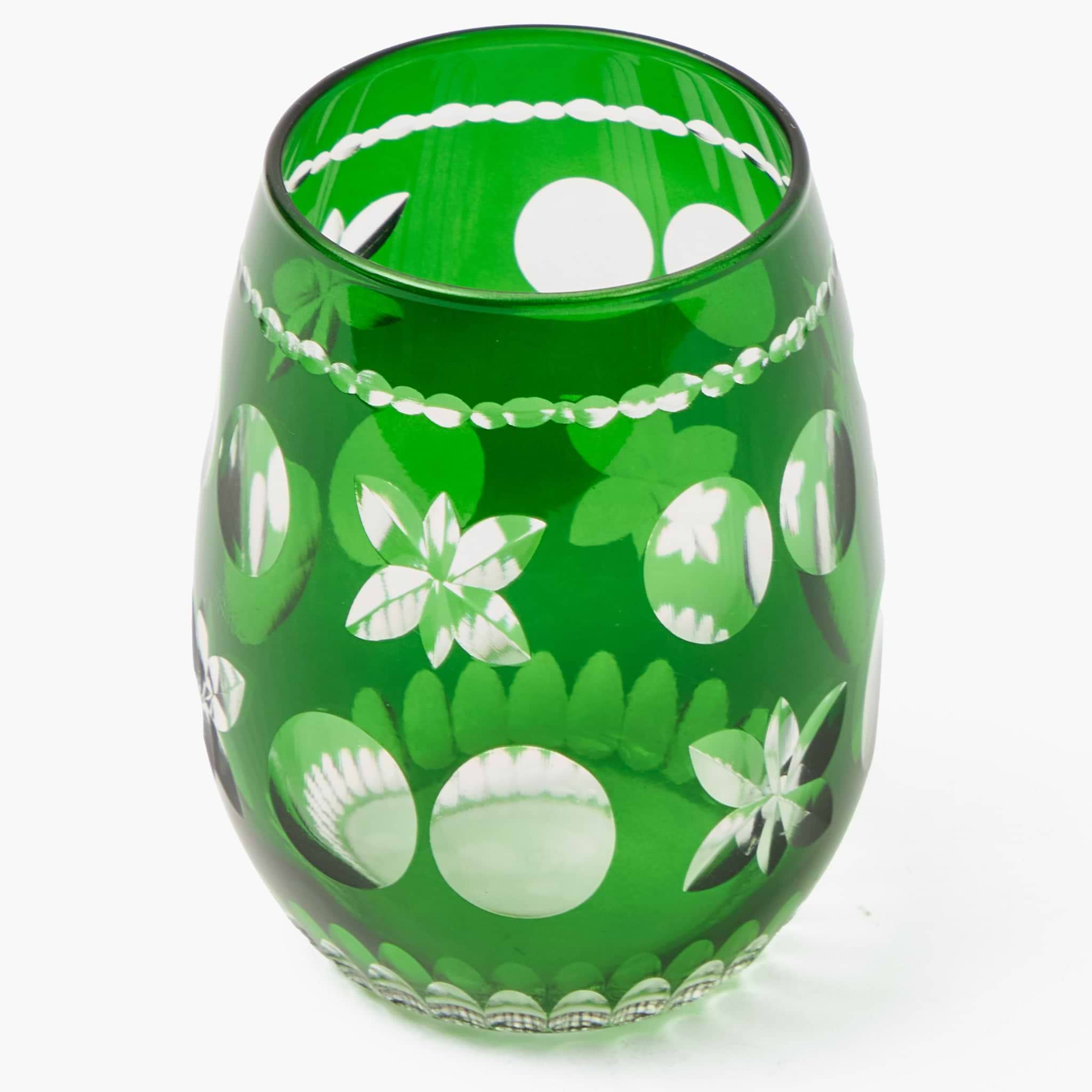 Emerald Anita Engraved Water Glasses (Set of 4)
