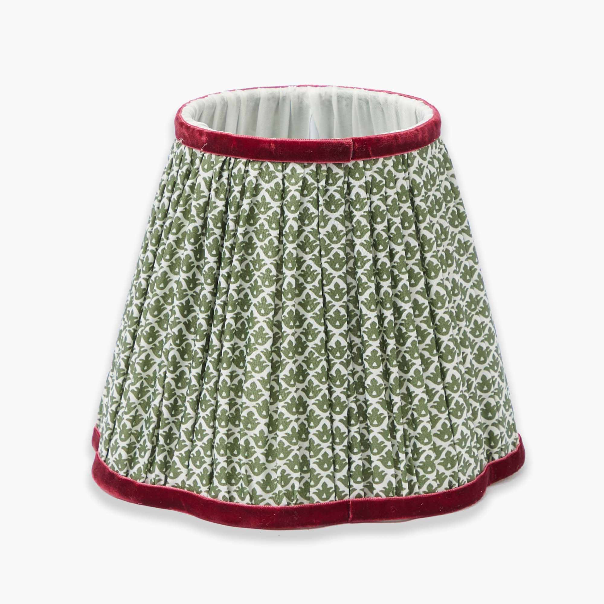 Father Christmas Rechargeable Lamp with Olive & Red Lotus Shade (18cm)