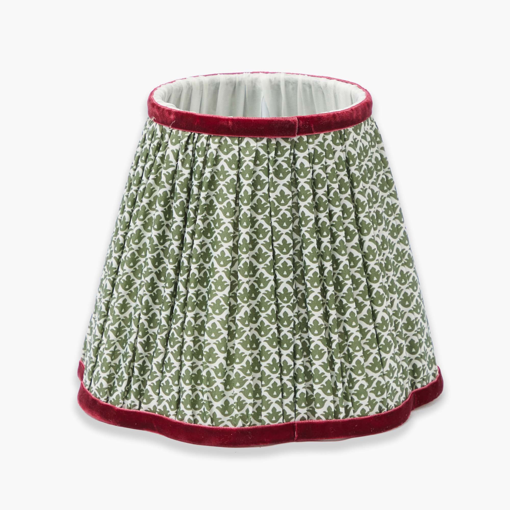 Father Christmas Rechargeable Lamp with Olive & Red Lotus Shade (18cm)