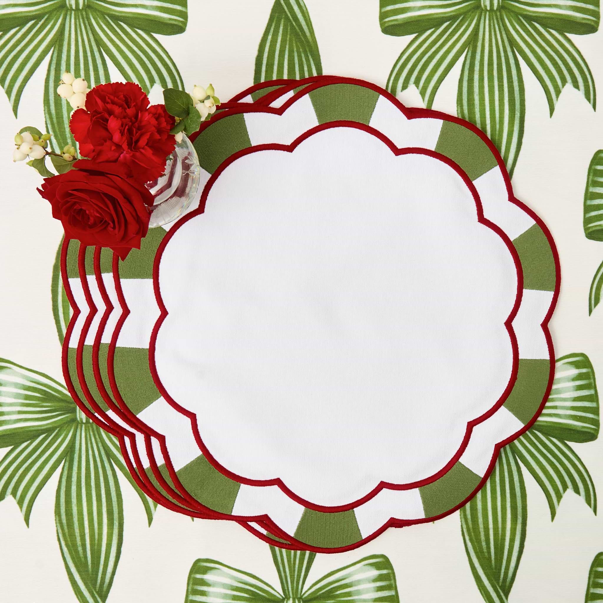 Green & Red Candycane Placemats (Set of 4)