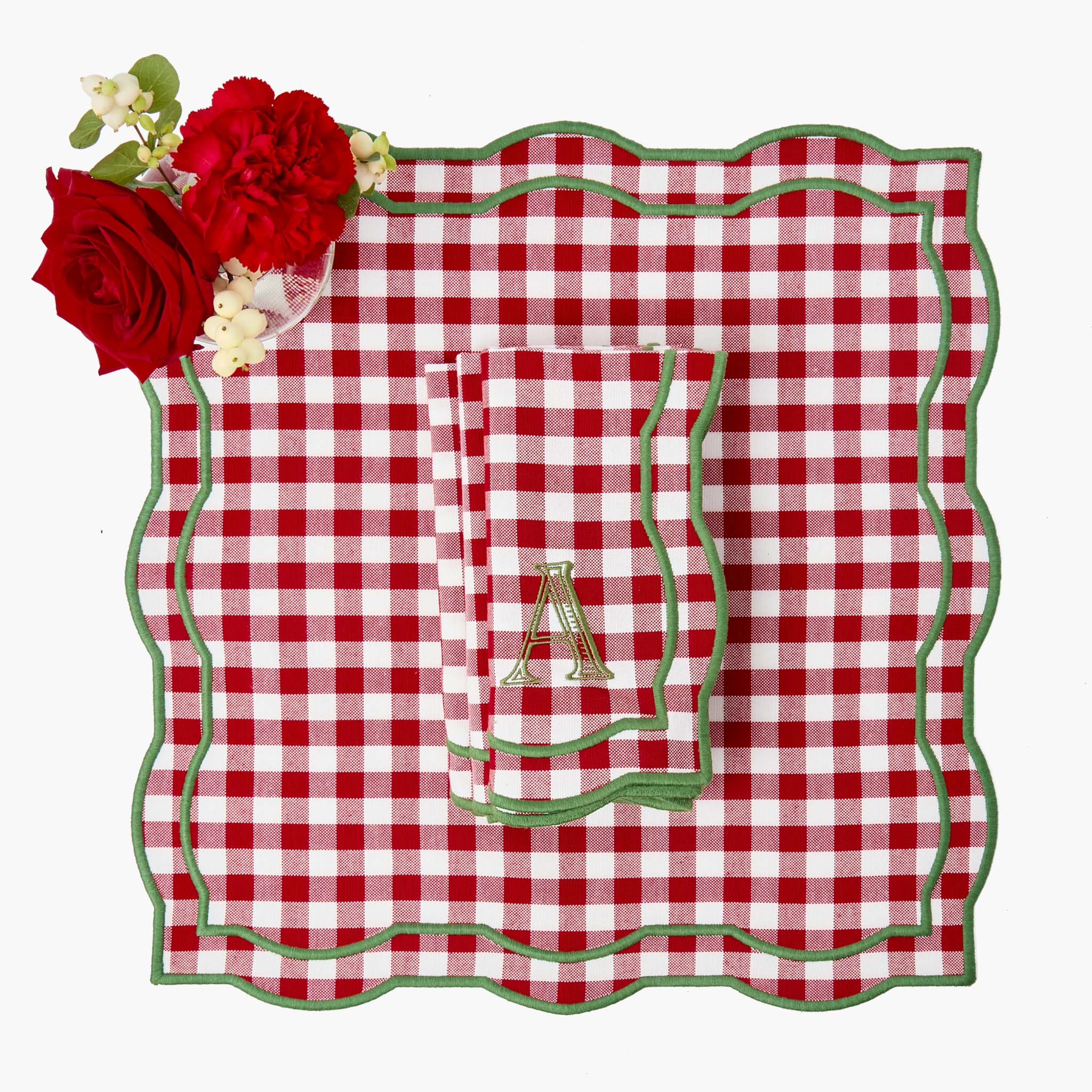 Red & Green Felix Gingham Napkins (Set of 4)