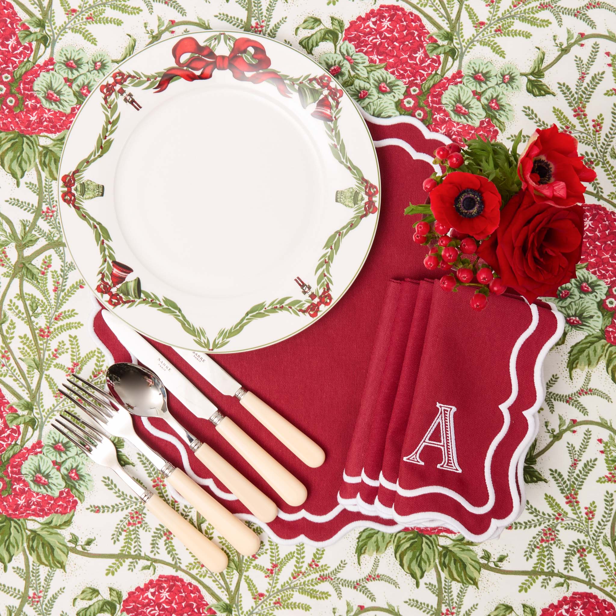 Christmas Garland Dinner Plate (Set of 4)